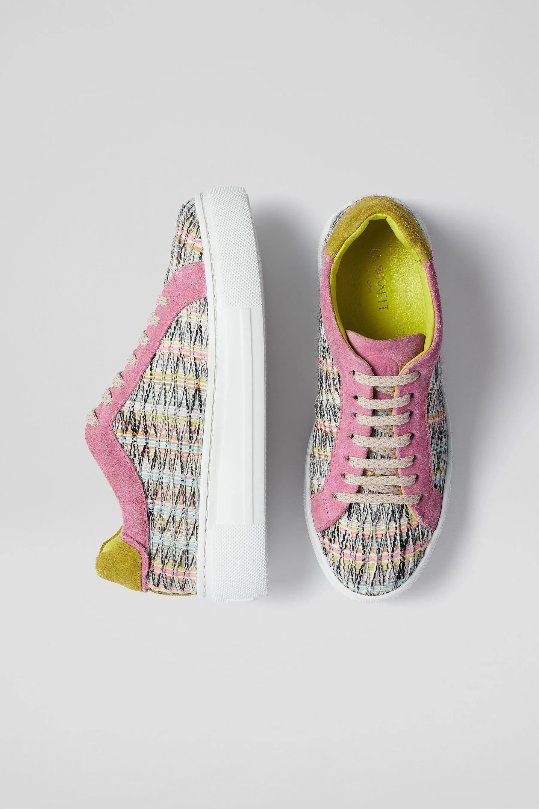 LK Bennett Lift - Multi - Scarpe da ginnastica flatform in tweed