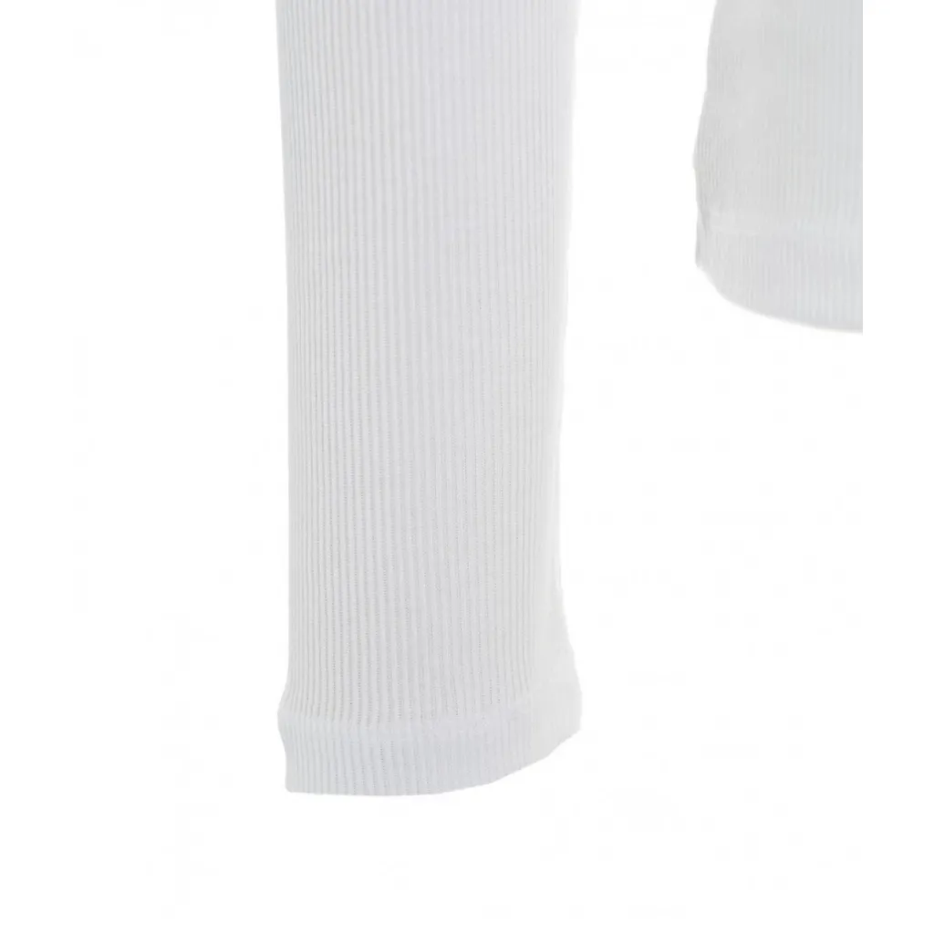 Maglia a maniche lunghe a coste bianco