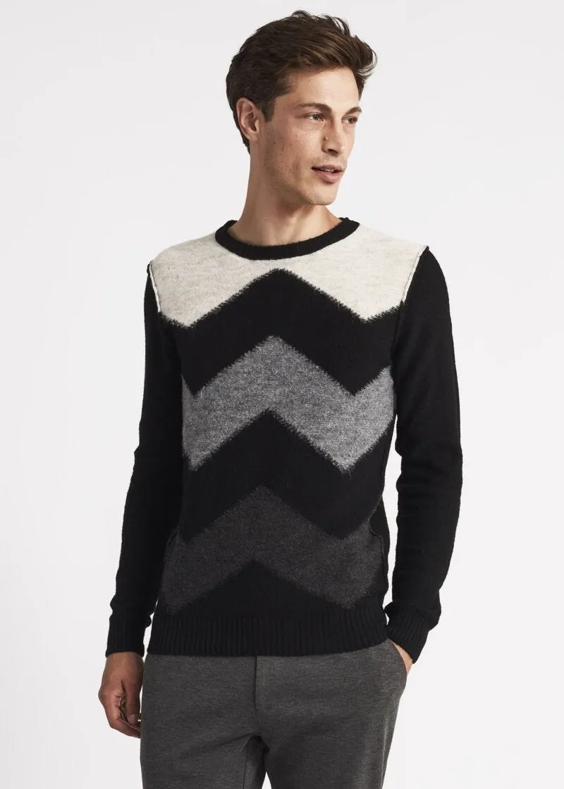 Maglia con intarsio maxi chevron