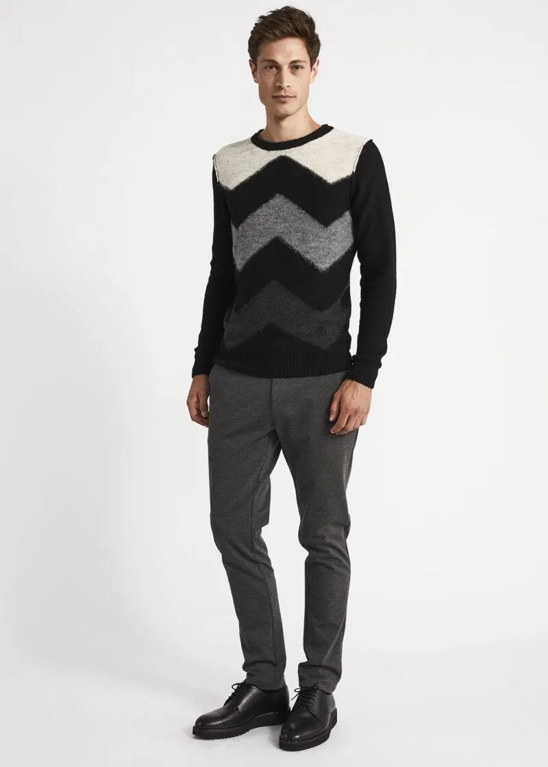 Maglia con intarsio maxi chevron