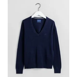 Maglia Gant donna scollo a V in lana d’agnello 4805502