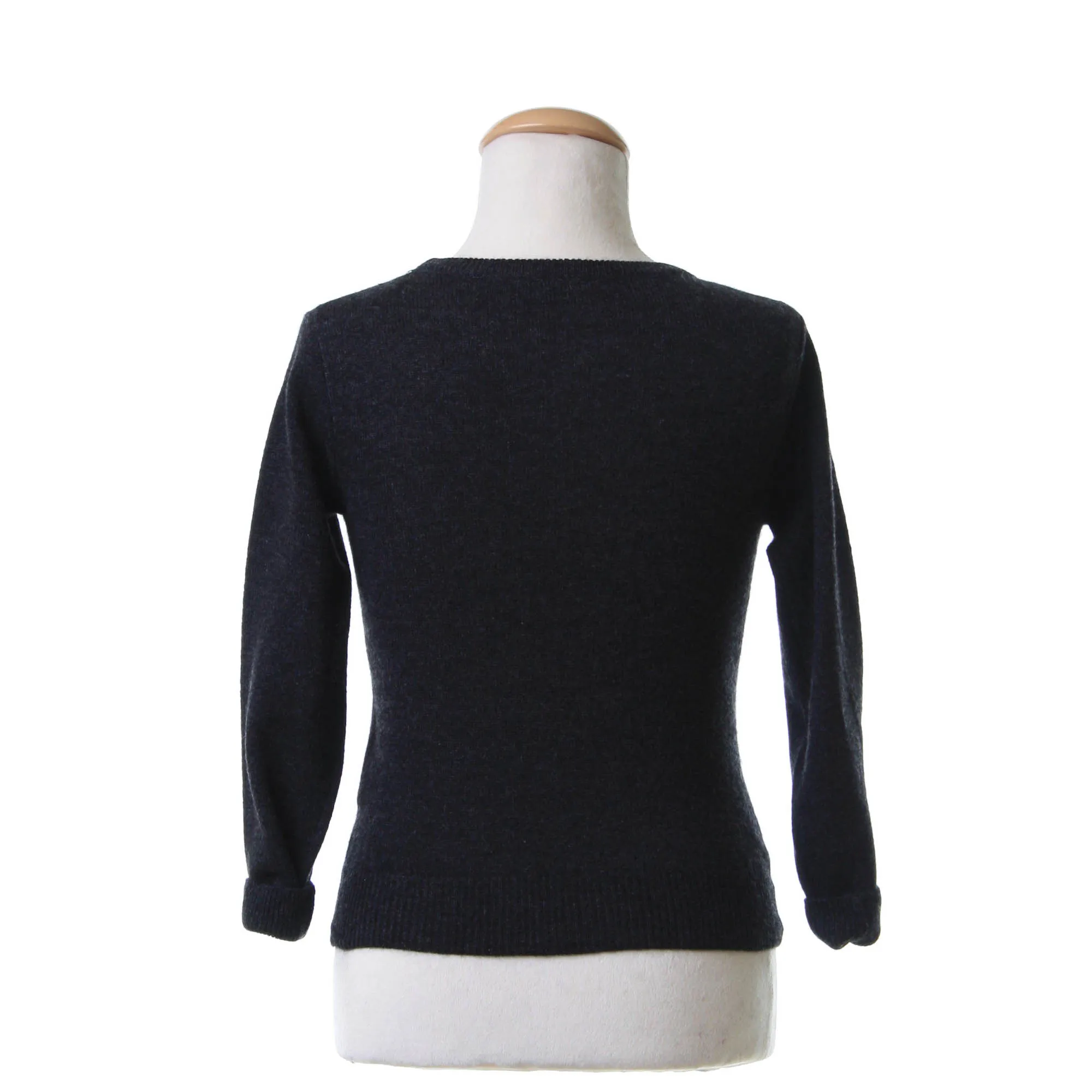Maglia Girocollo In Lana Grigio Scuro Baby