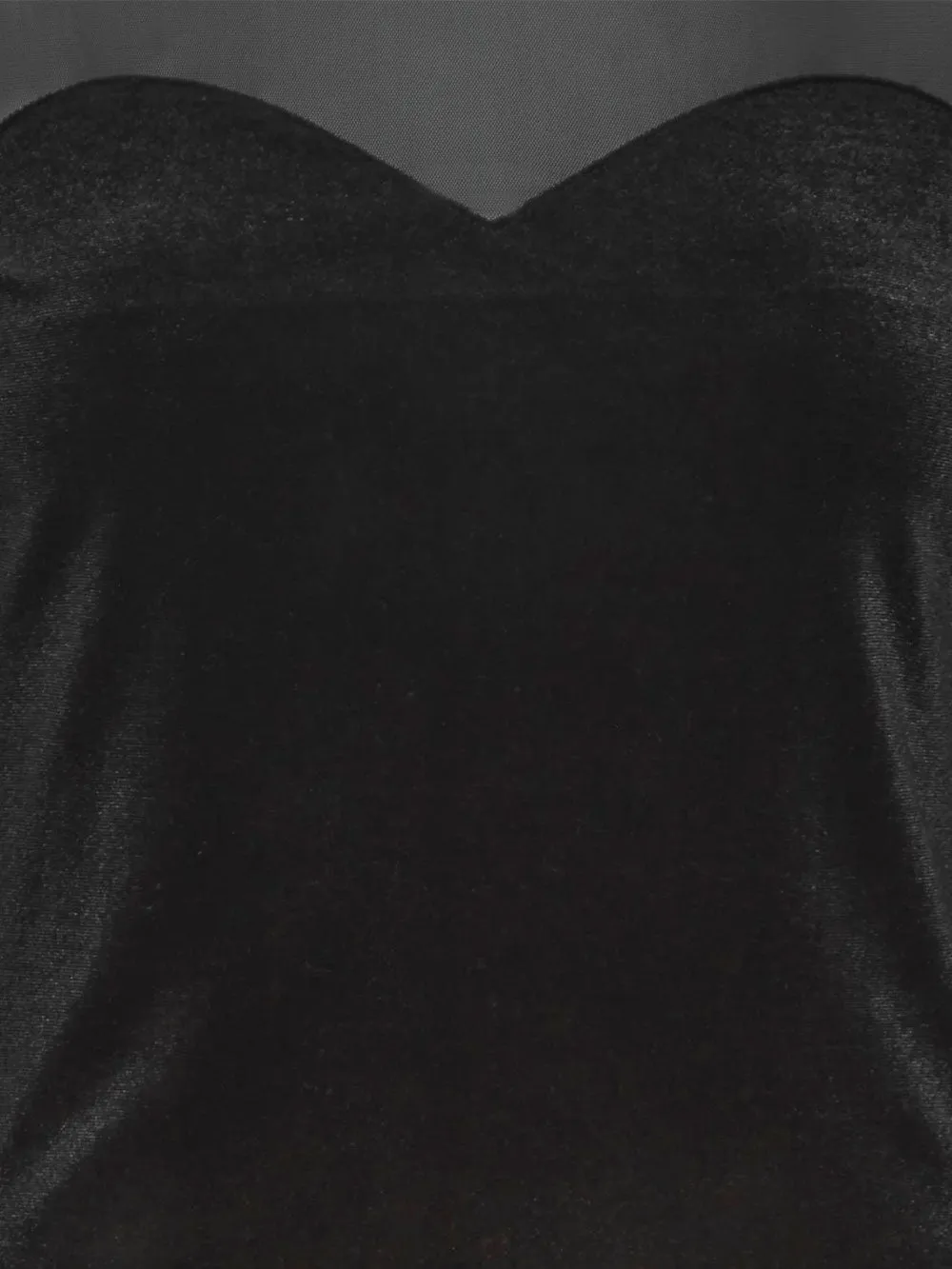 Maglietta Donna trasparente con velluto nera