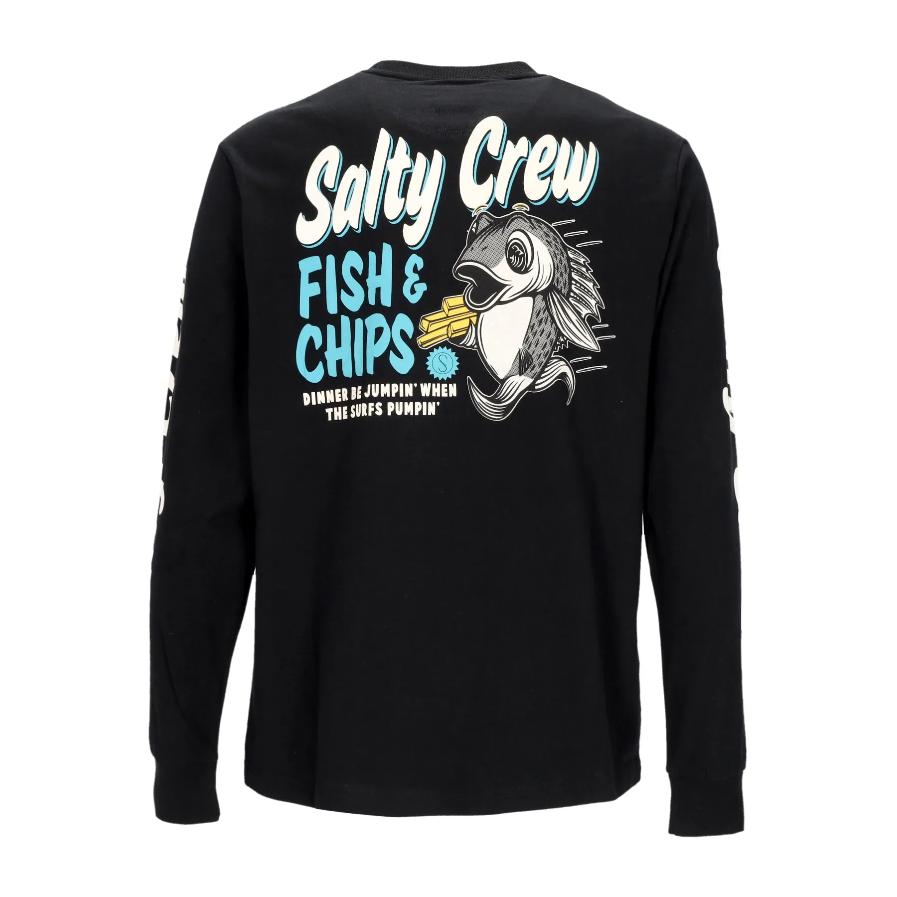 Maglietta Manica Lunga Uomo Fish and Chips Premium L/s Tee Black