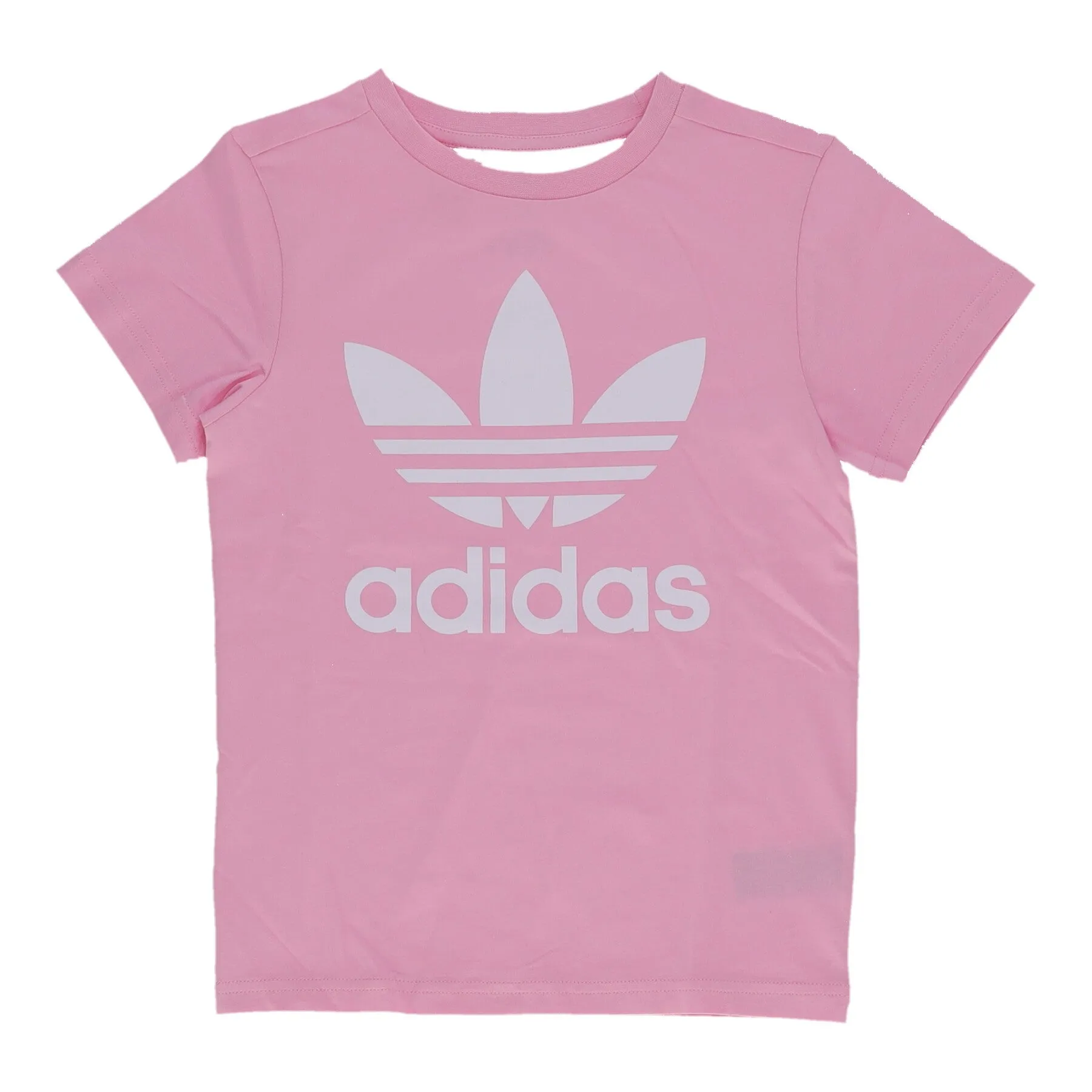 Maglietta Ragazza Trefoil Tee True Pink/white