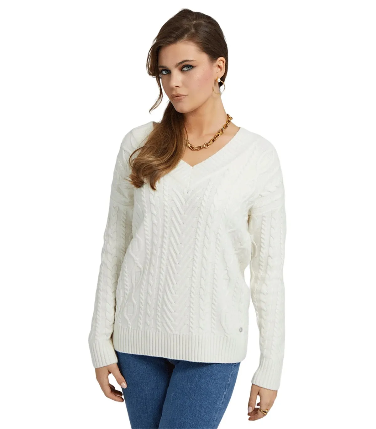 Maglione a trecce Donna Guess