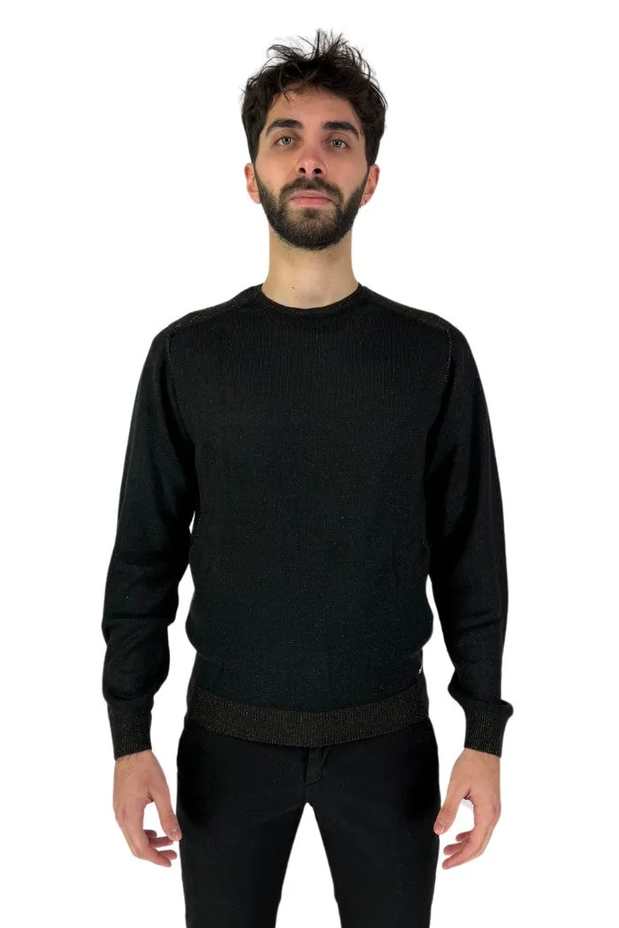 Markup maglia girocollo in misto lana con toppe mk590042