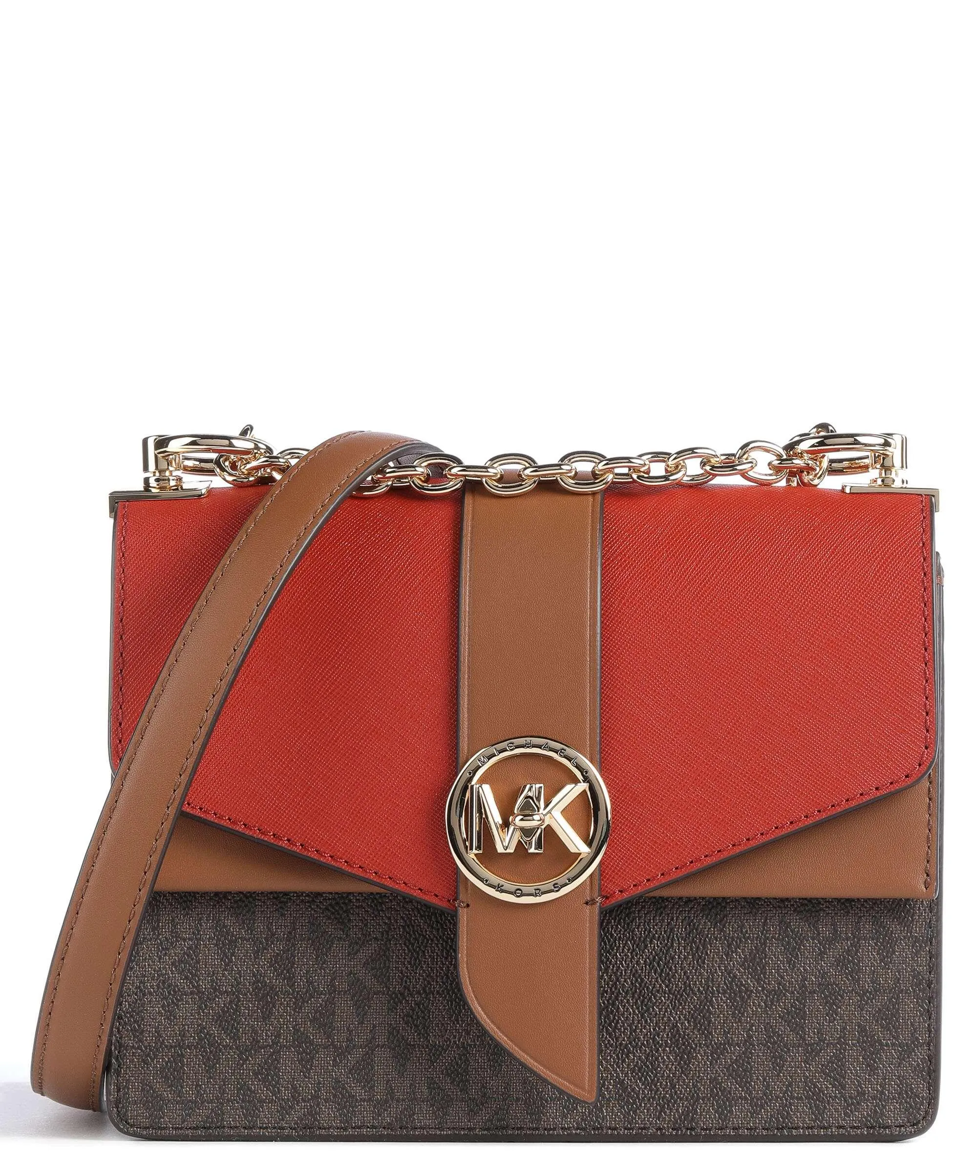  Michael Kors Greenwich Borsa a spalla tela, pelle di vacchetta saffiano multicolore  