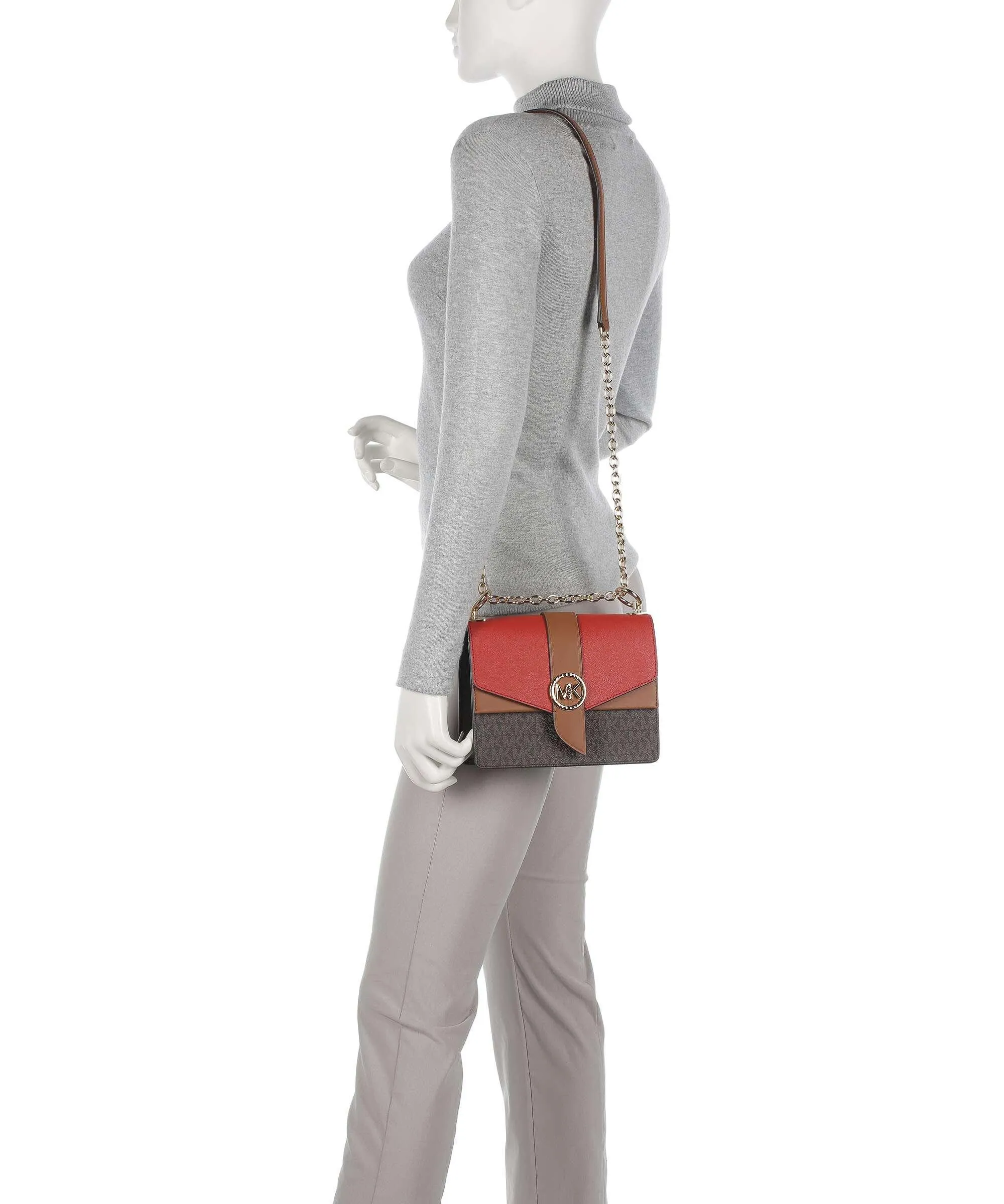 Michael Kors Greenwich Borsa a spalla tela, pelle di vacchetta saffiano multicolore  