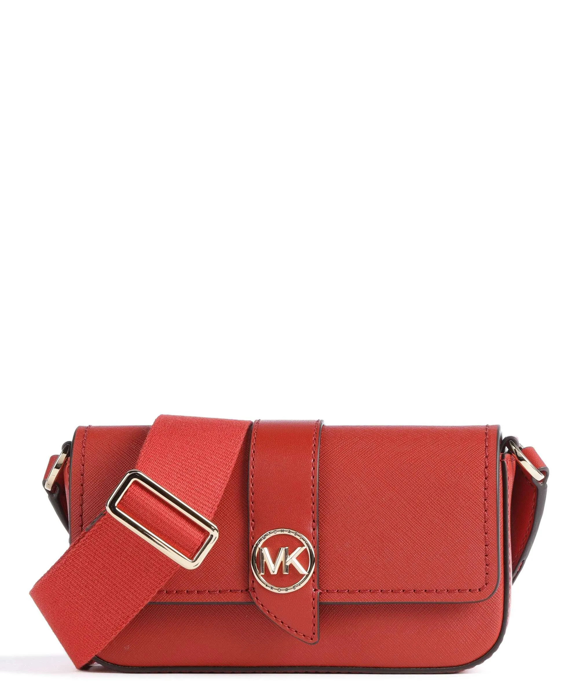  Michael Kors Greenwich Borsa a tracolla pelle di vacchetta saffiano rosso  