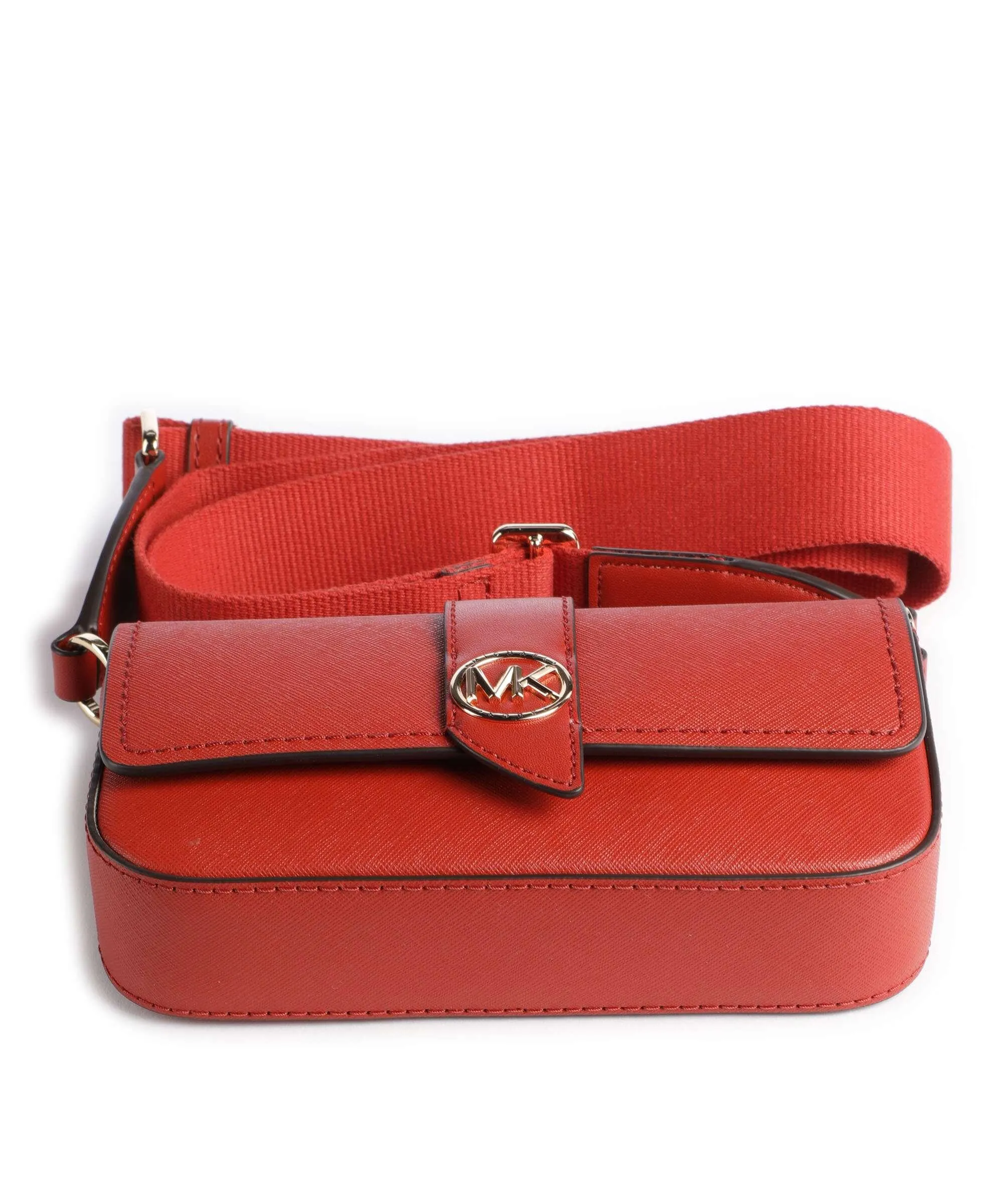  Michael Kors Greenwich Borsa a tracolla pelle di vacchetta saffiano rosso  