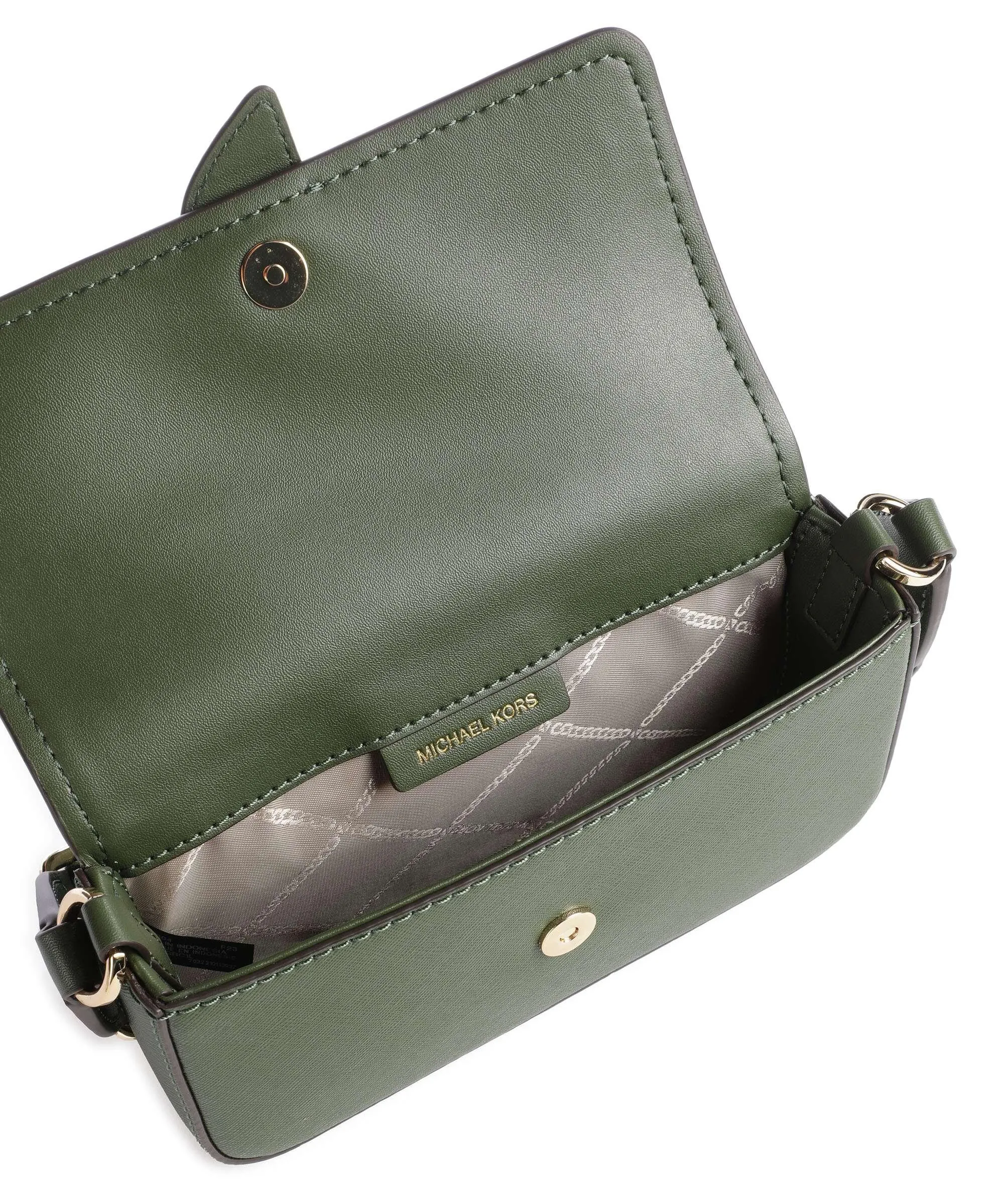  Michael Kors Greenwich Borsa a tracolla pelle di vacchetta saffiano verde scuro  