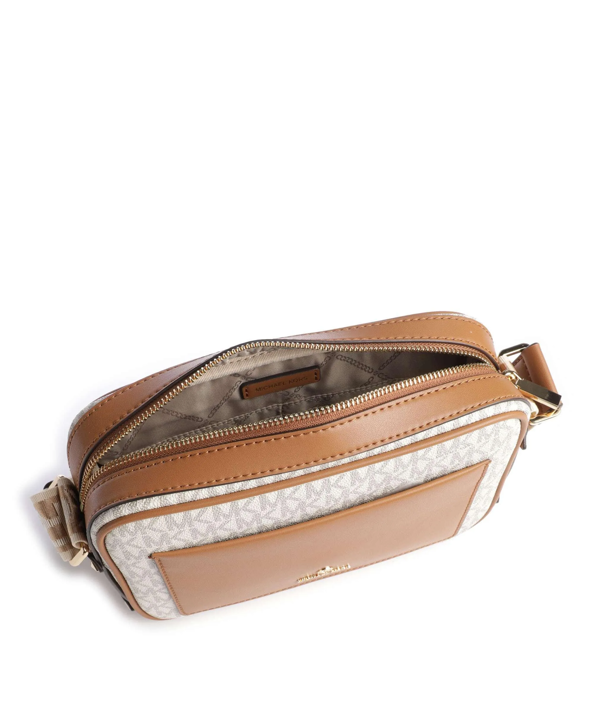  Michael Kors Maeve Borsa a tracolla tela avorio/marrone  