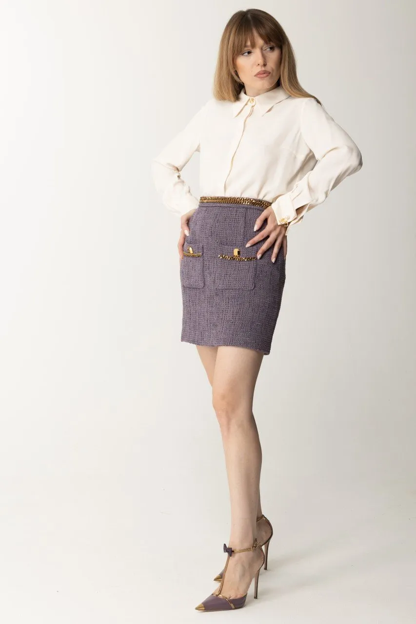 Minigonna in tweed con catena CANDY VIOLET