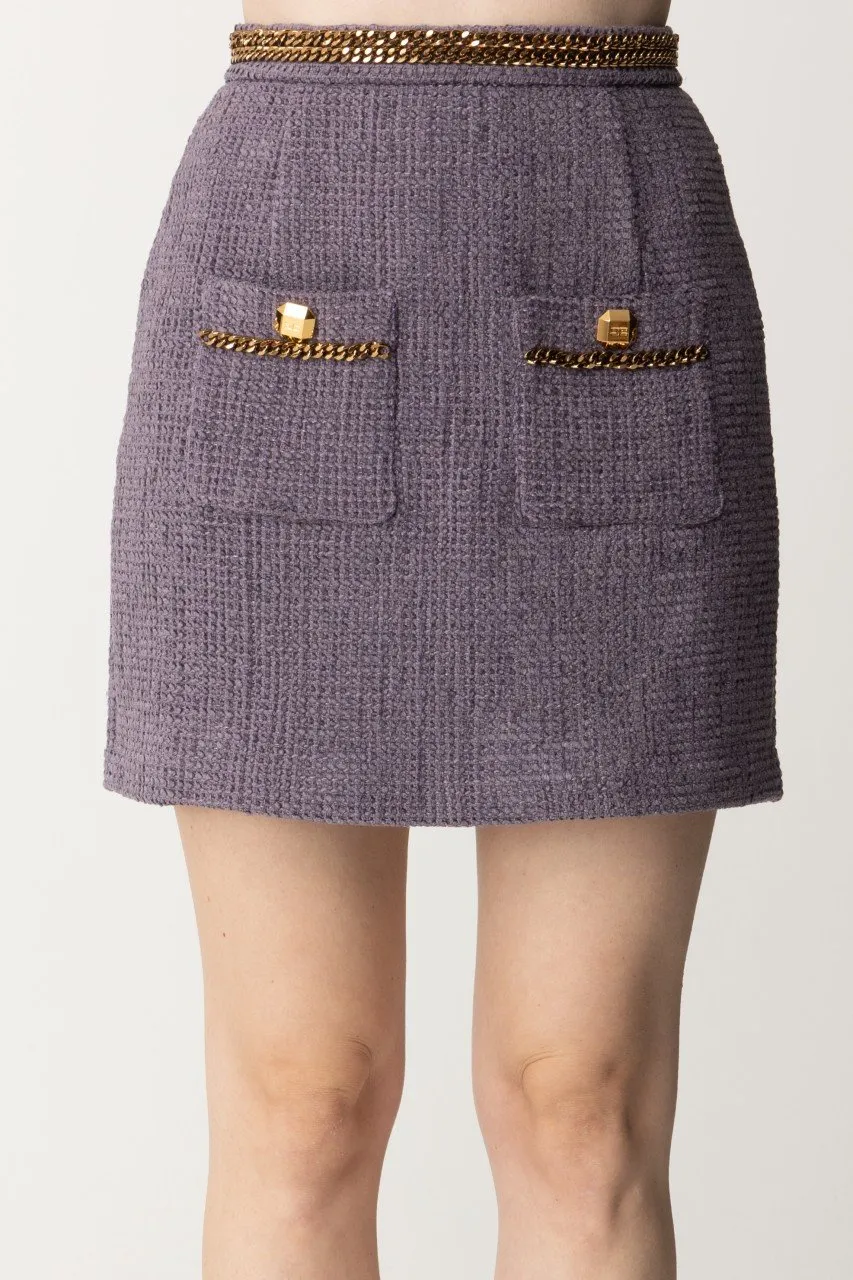 Minigonna in tweed con catena CANDY VIOLET