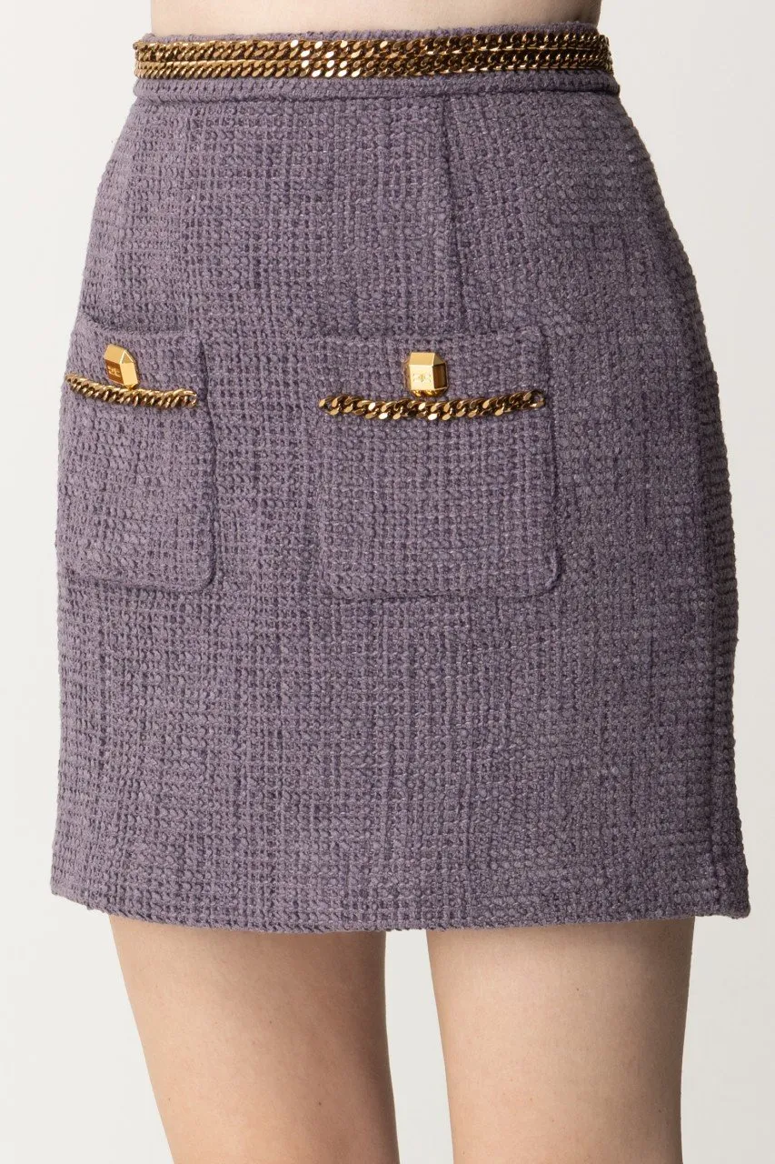 Minigonna in tweed con catena CANDY VIOLET