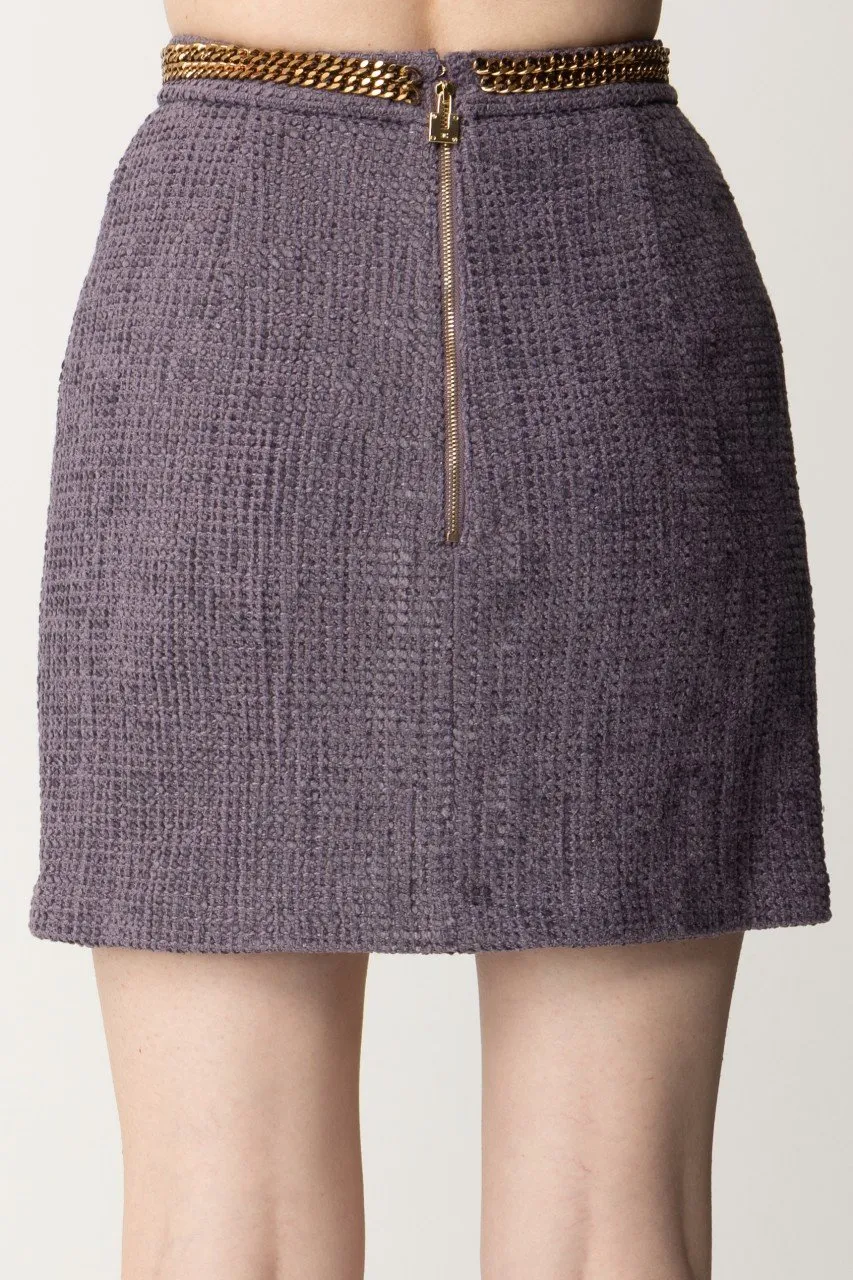 Minigonna in tweed con catena CANDY VIOLET