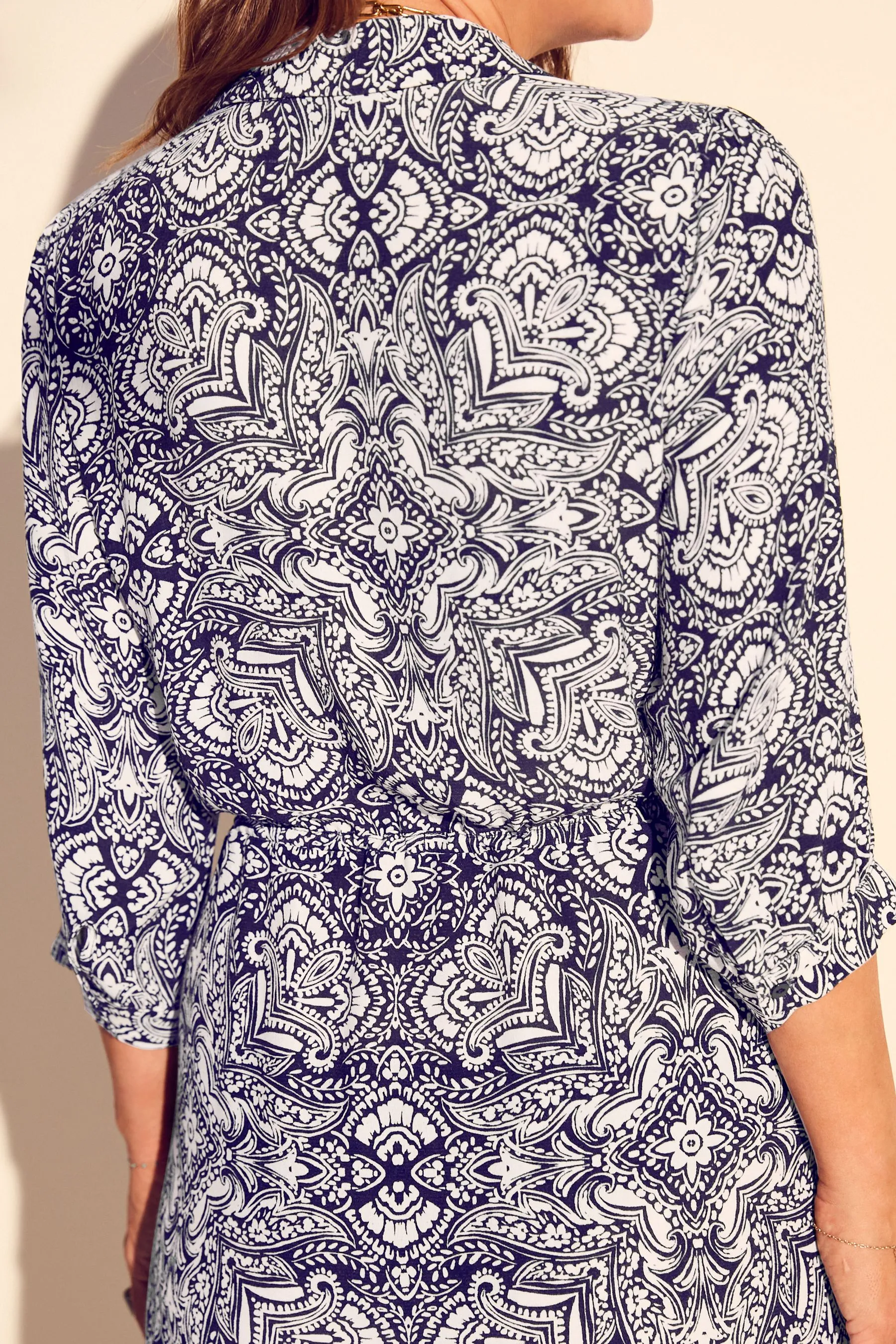 Myleene Klass Blu - Abito chemisier con stampa cachemire