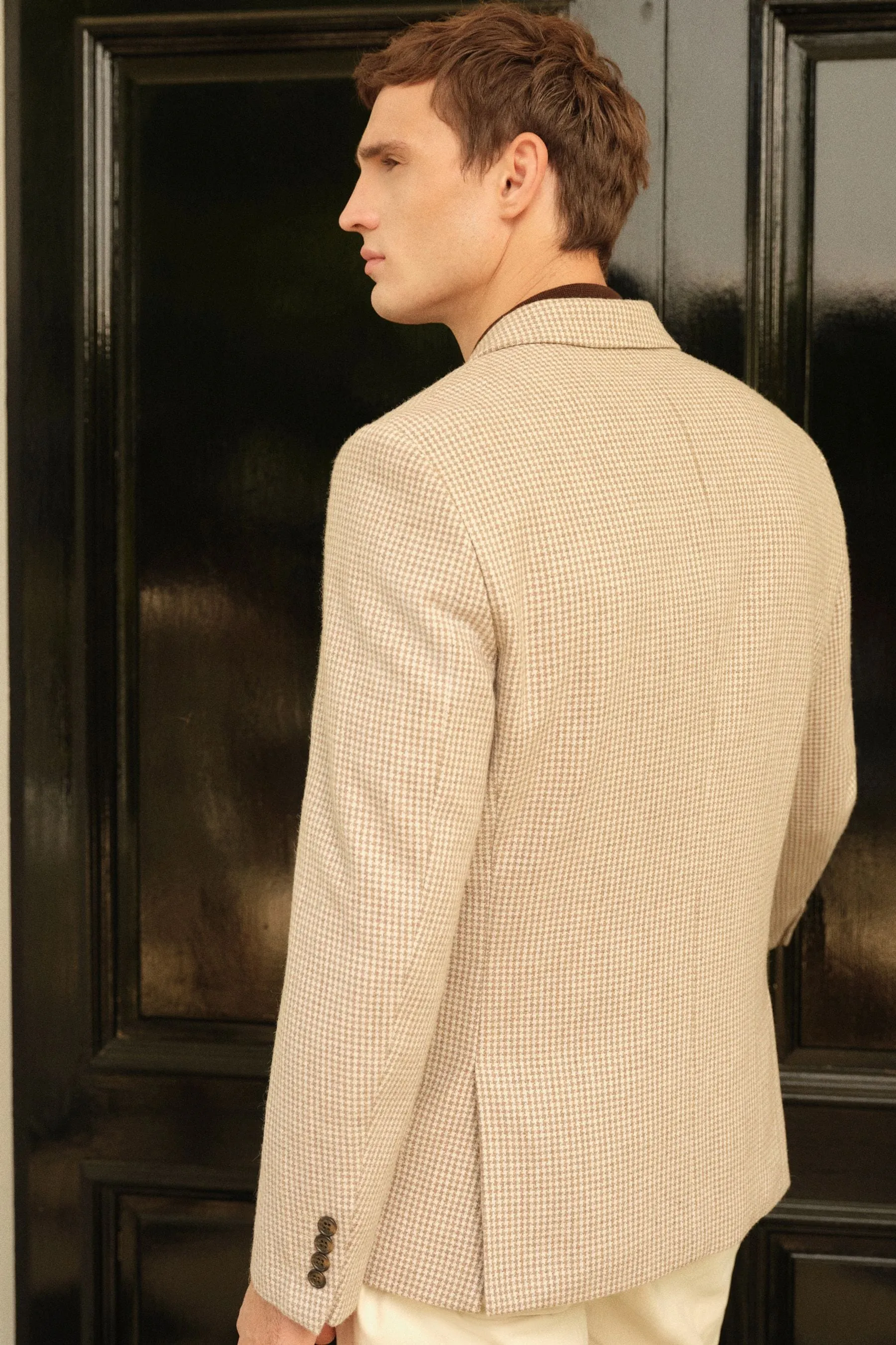 Neutro  - Blazer doppiopetto Blend pied de poule in lana