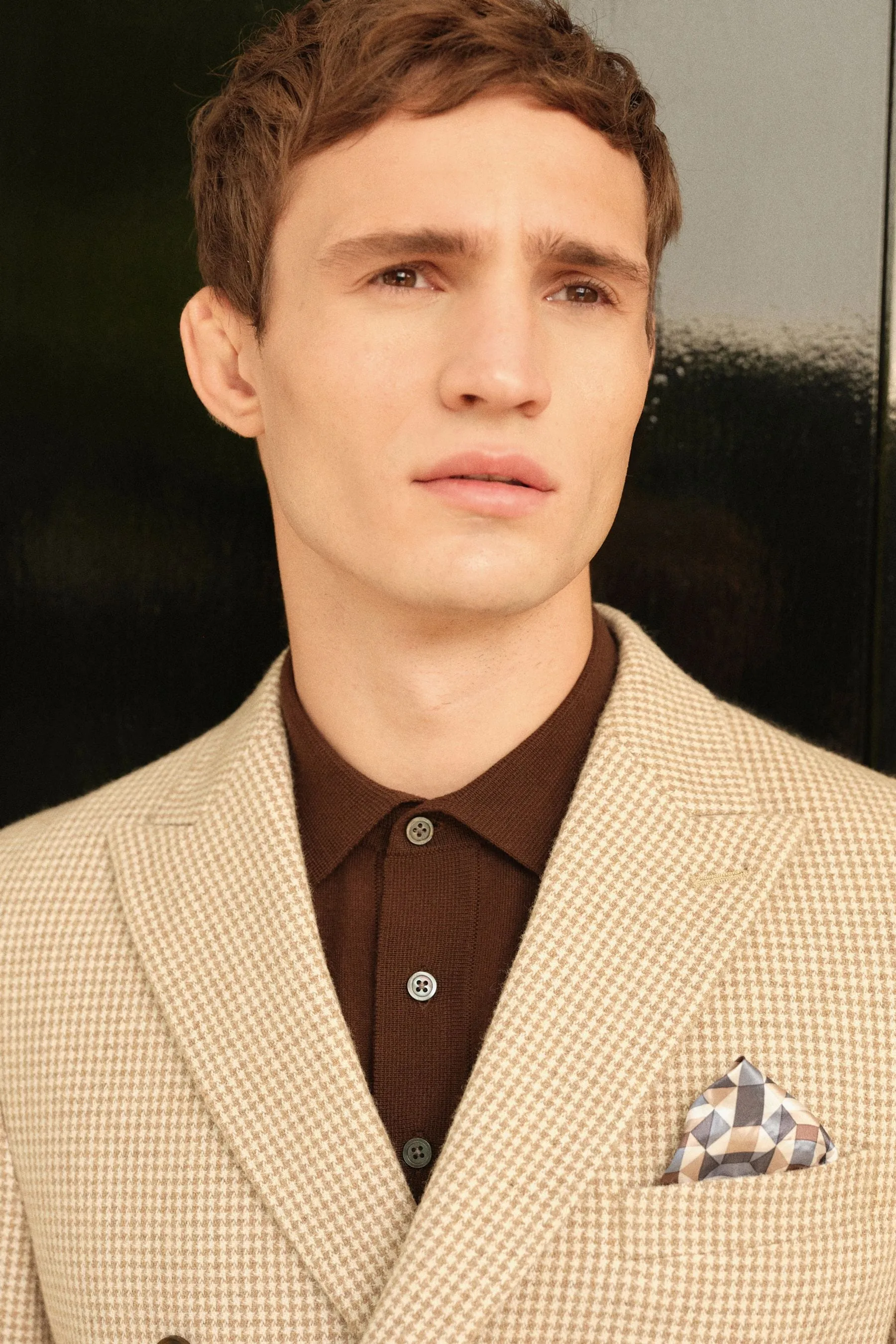 Neutro  - Blazer doppiopetto Blend pied de poule in lana