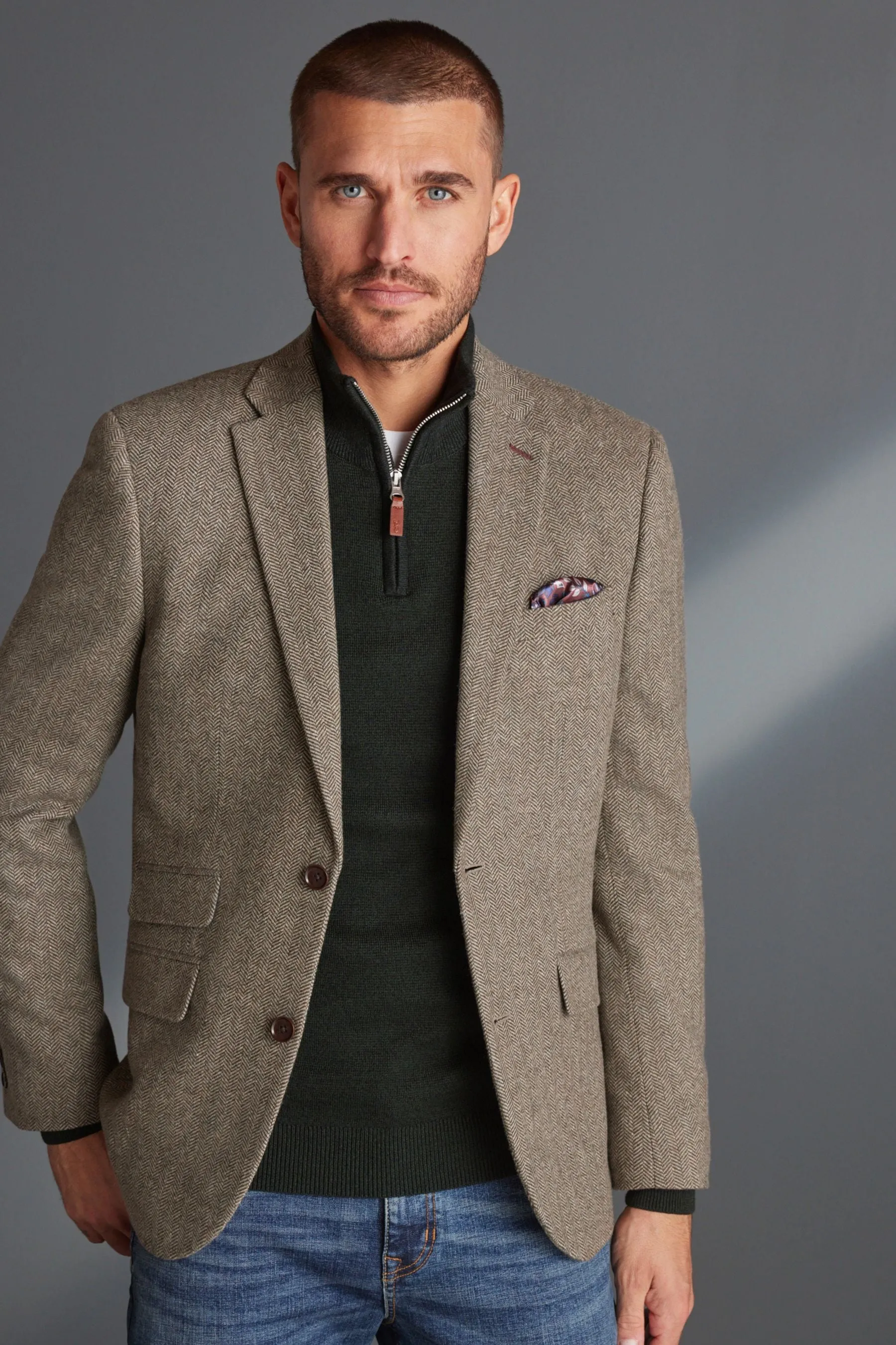 Nova Fides Signature - Blazer in lana a spina di pesce