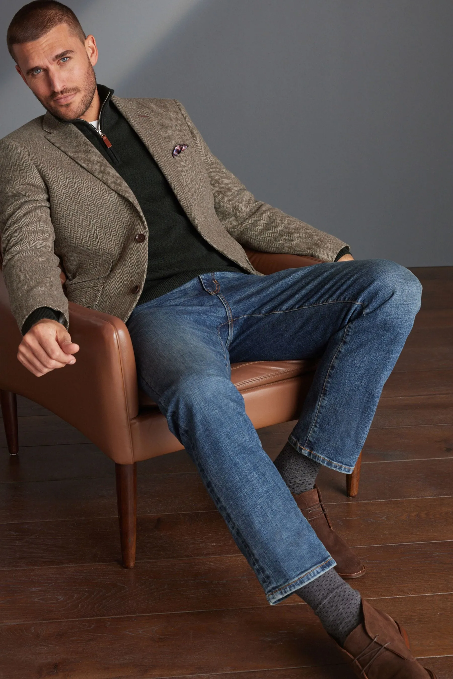 Nova Fides Signature - Blazer in lana a spina di pesce