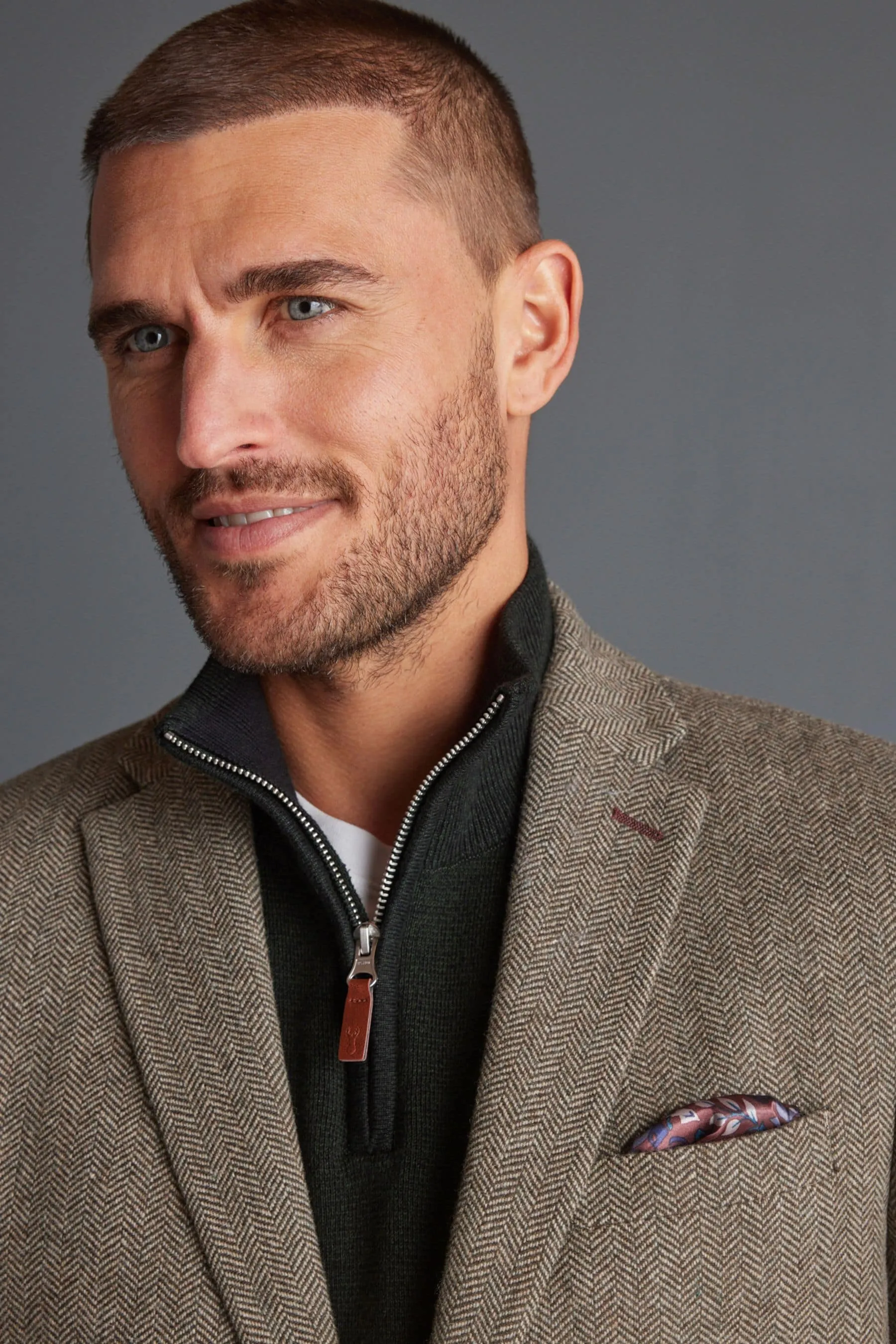Nova Fides Signature - Blazer in lana a spina di pesce