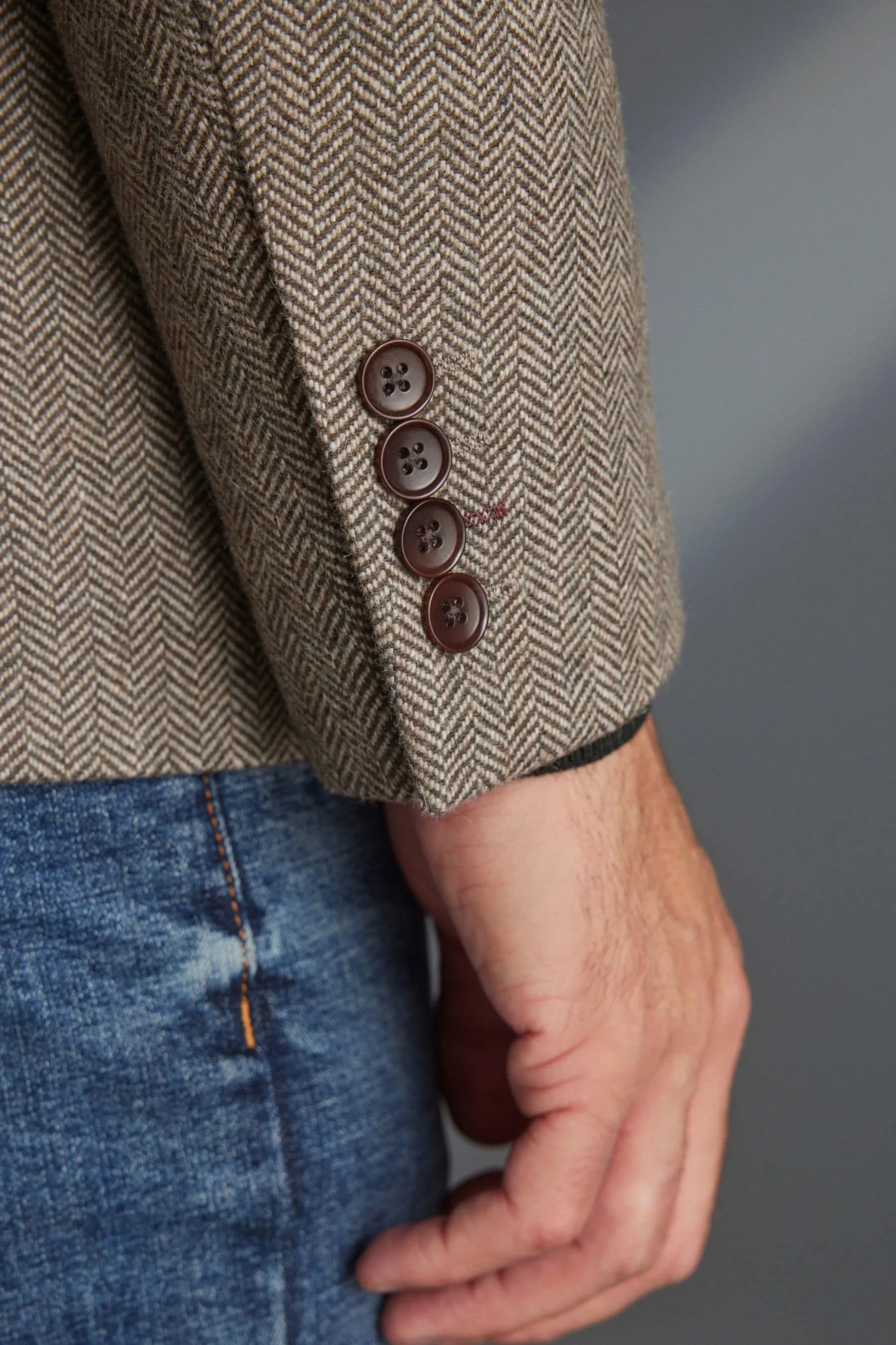Nova Fides Signature - Blazer in lana a spina di pesce