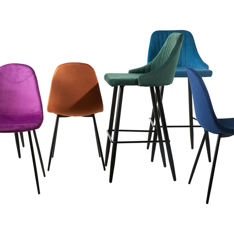 Novità Home Paddy - Set 4 sedie in velluto melanzana