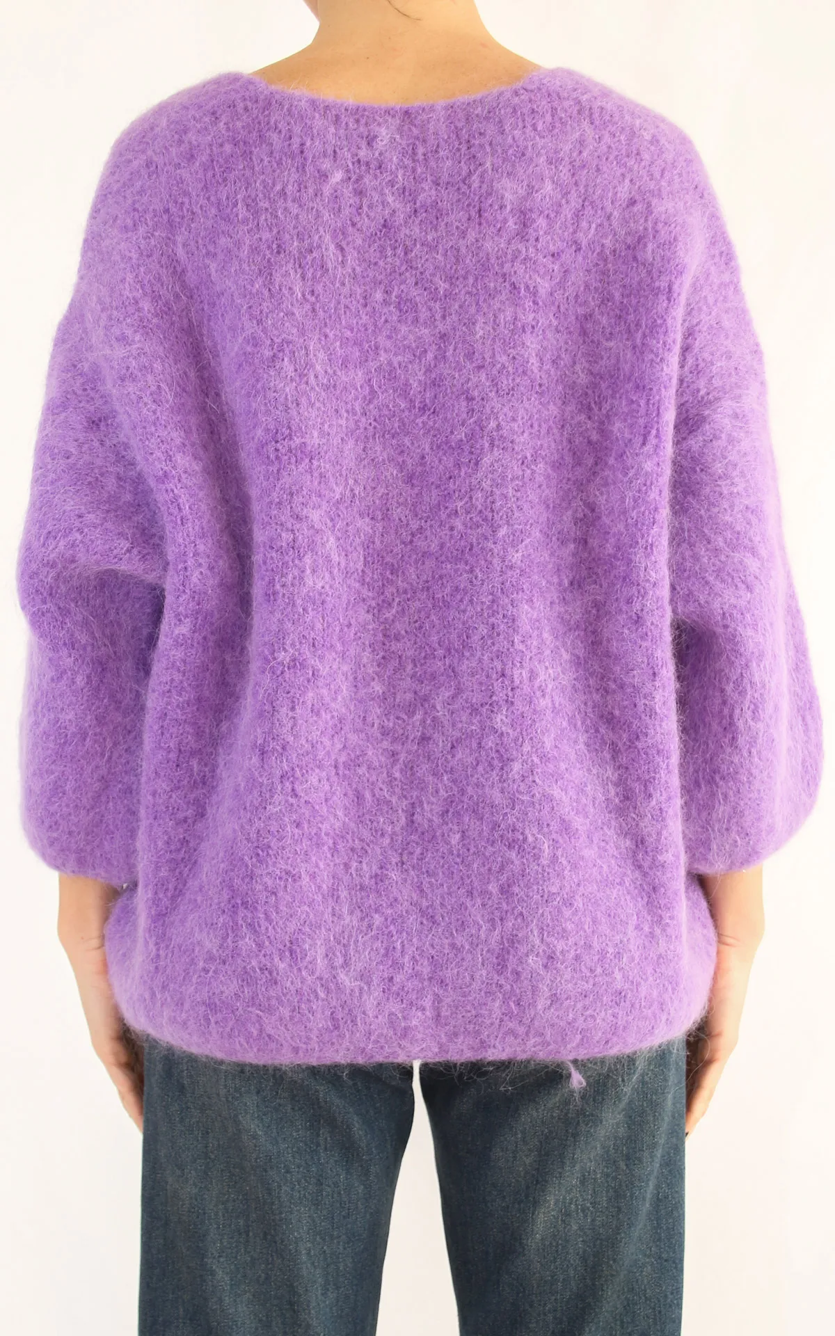 Off-on – Maglia scollo V baby alpaca – viola