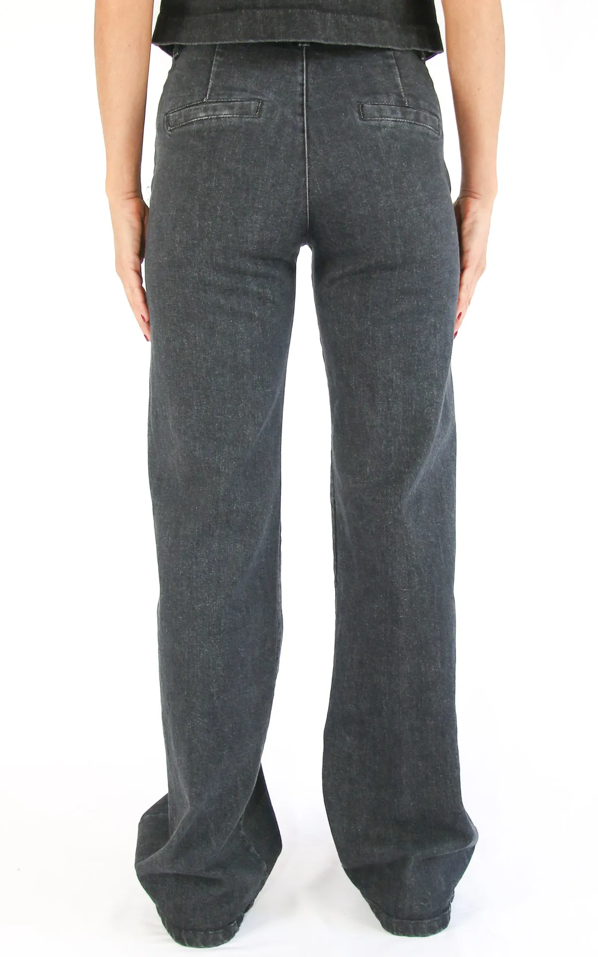 Off-On – pantalone palazzo – denim grigio