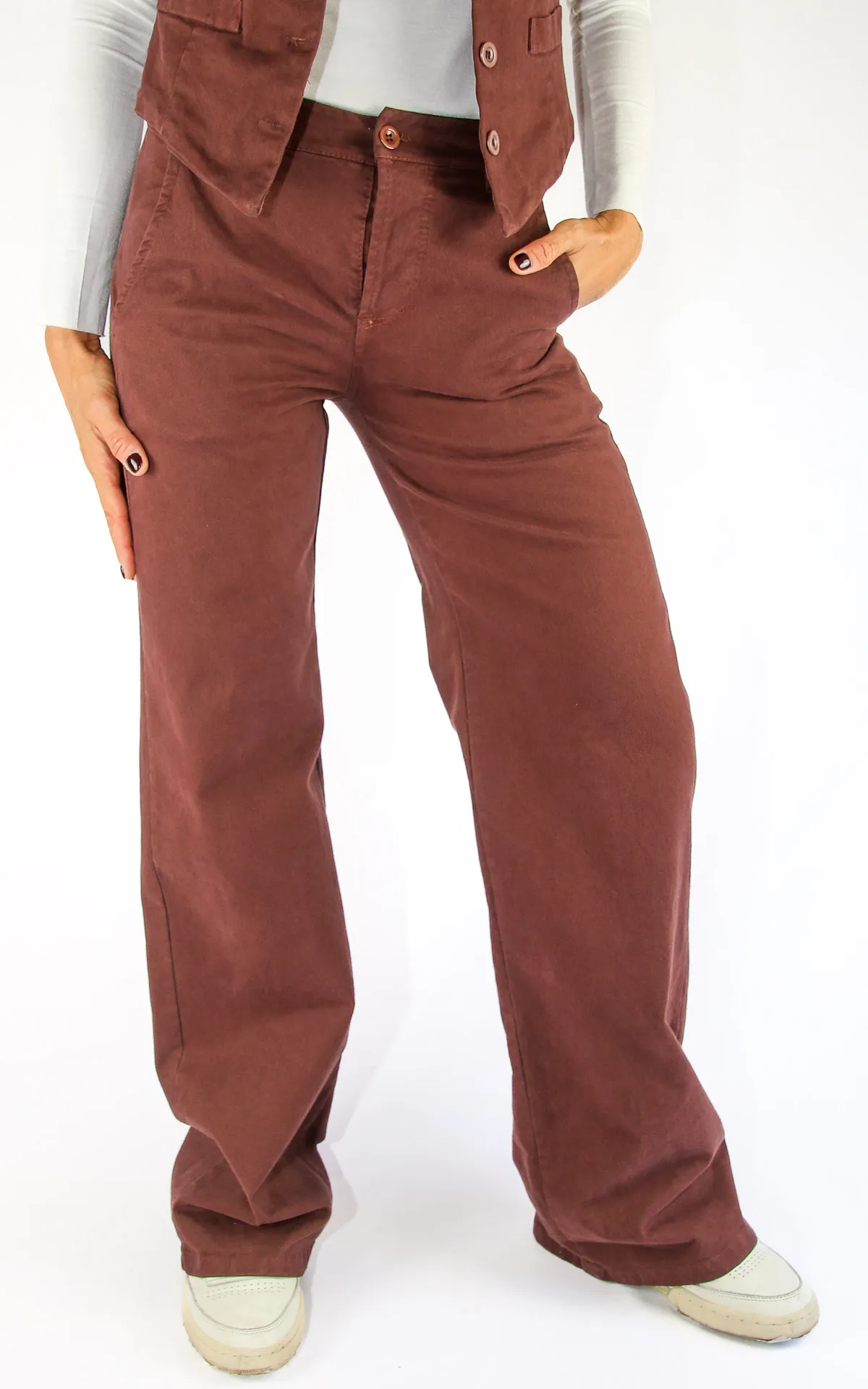 Off-On – pantalone palazzo – marrone