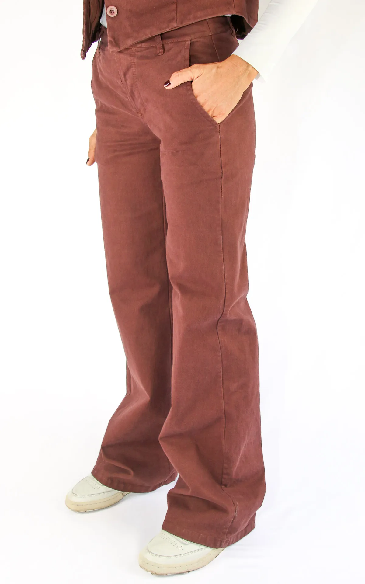 Off-On – pantalone palazzo – marrone