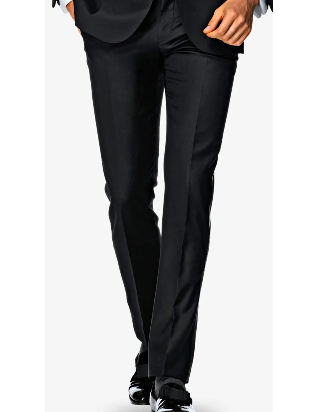 pantalone in fresco lana tela nero p / e
