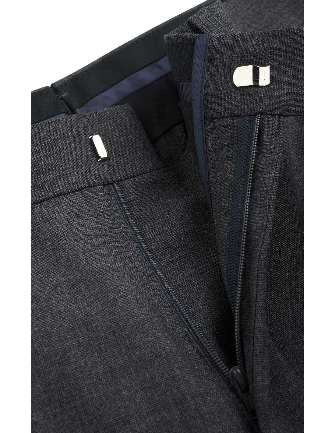 pantalone in fresco lana tela nero p / e