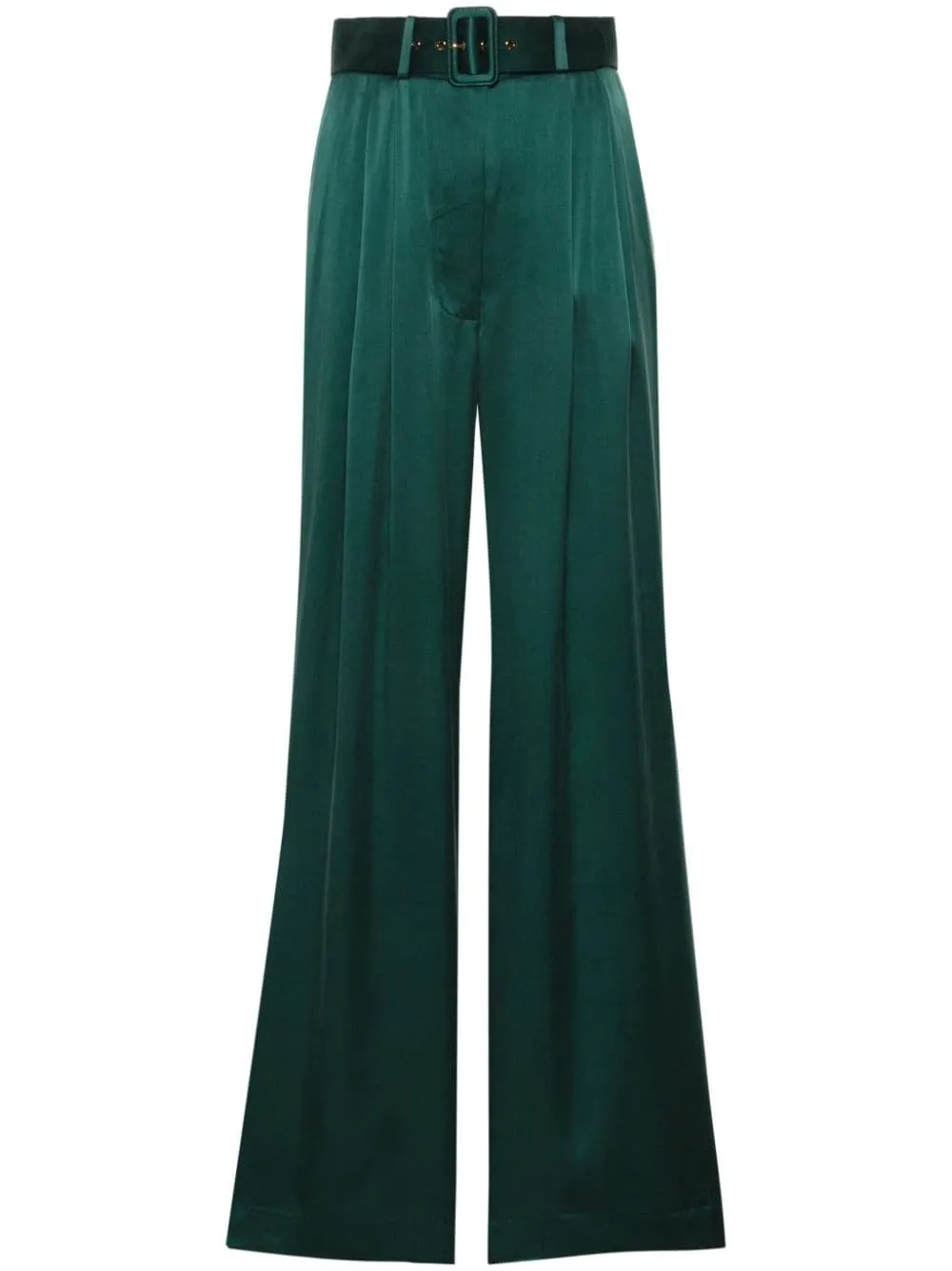 Pantaloni a palazzo con cintura in verde - donna
