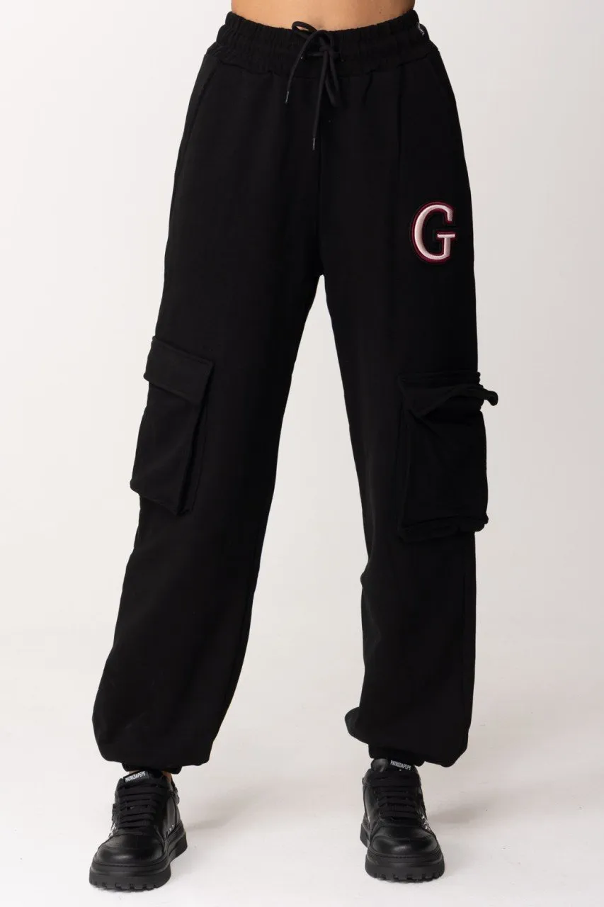 Pantaloni cargo in felpa Nero
