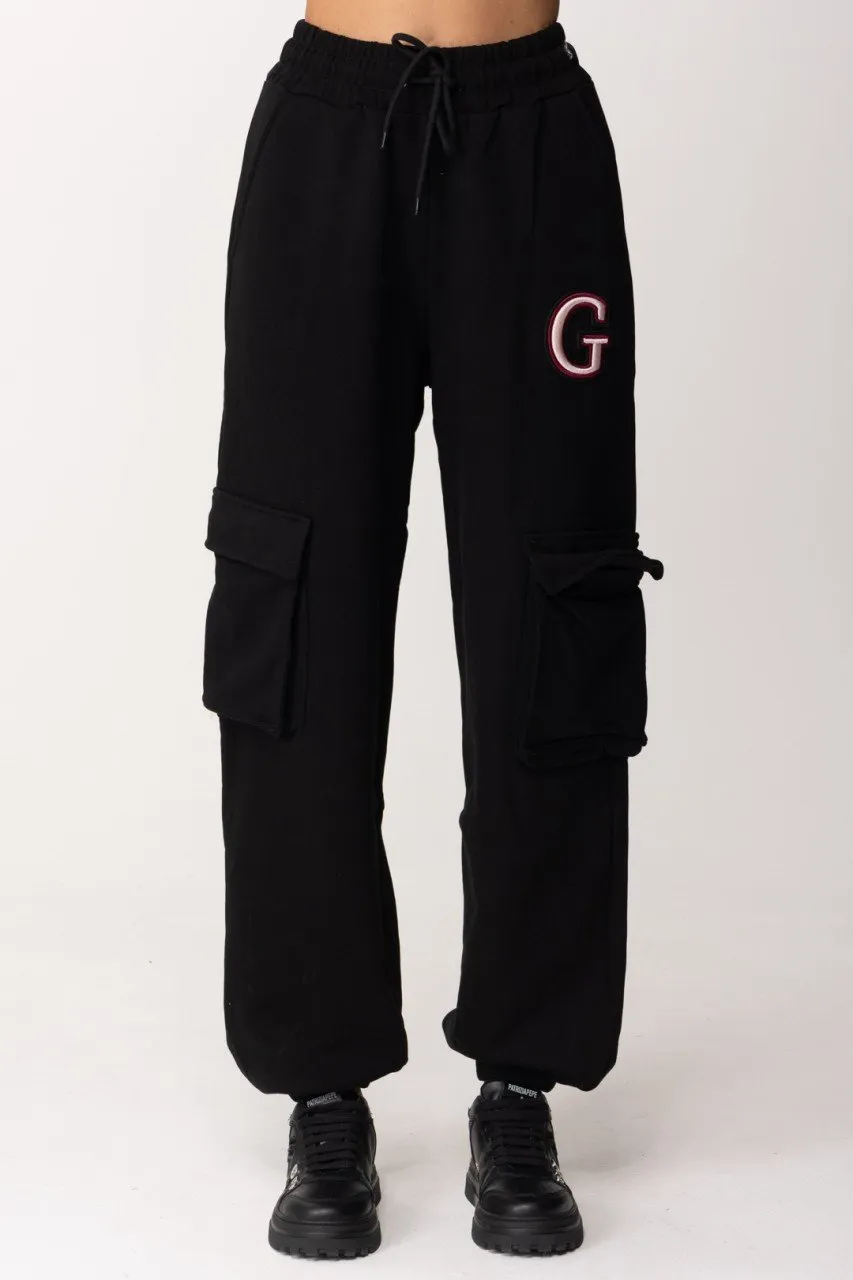 Pantaloni cargo in felpa Nero