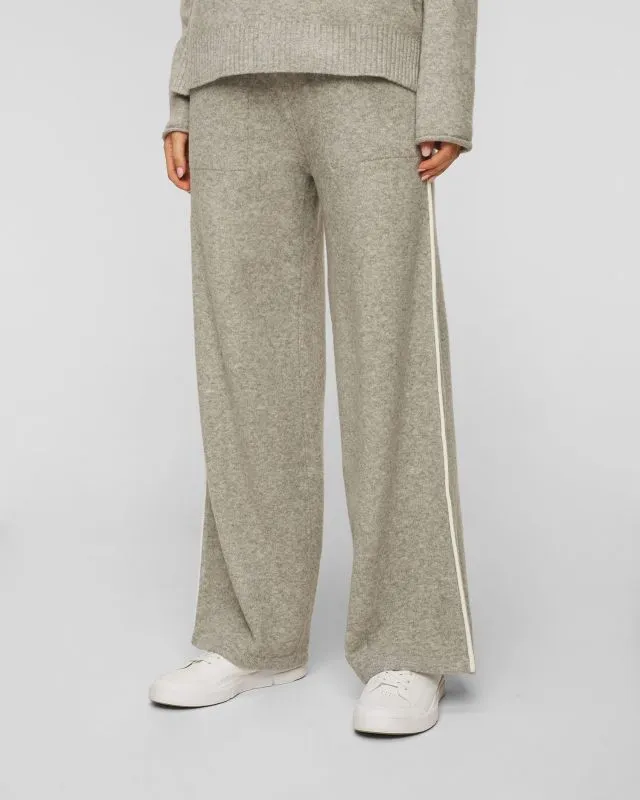 Pantaloni grigi in maglia con lana da donna Deha