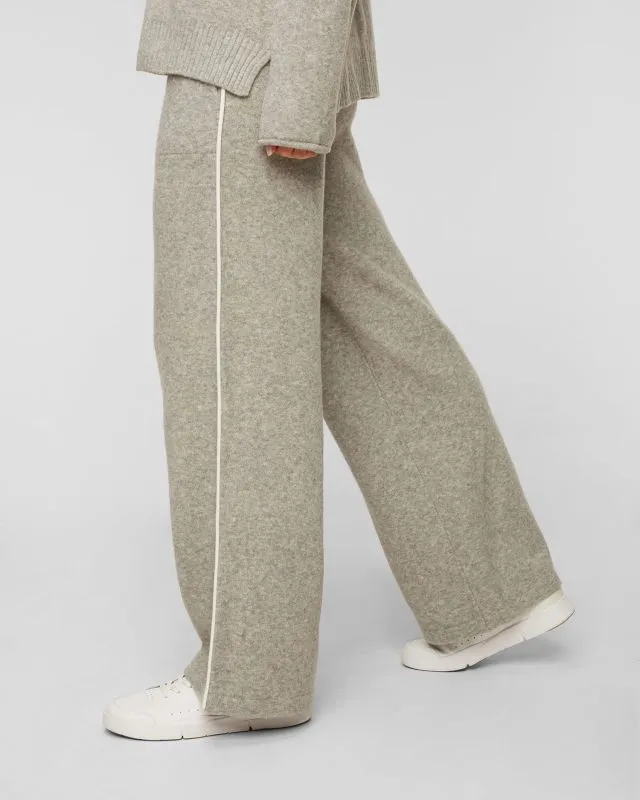 Pantaloni grigi in maglia con lana da donna Deha