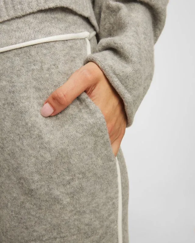 Pantaloni grigi in maglia con lana da donna Deha