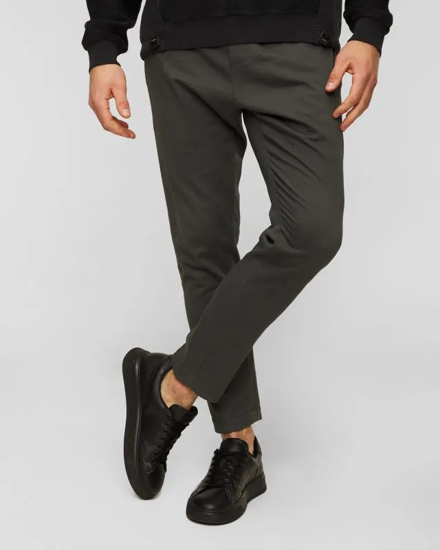 Pantaloni grigio scuro in lana da uomo Dondup Pantalone Dom