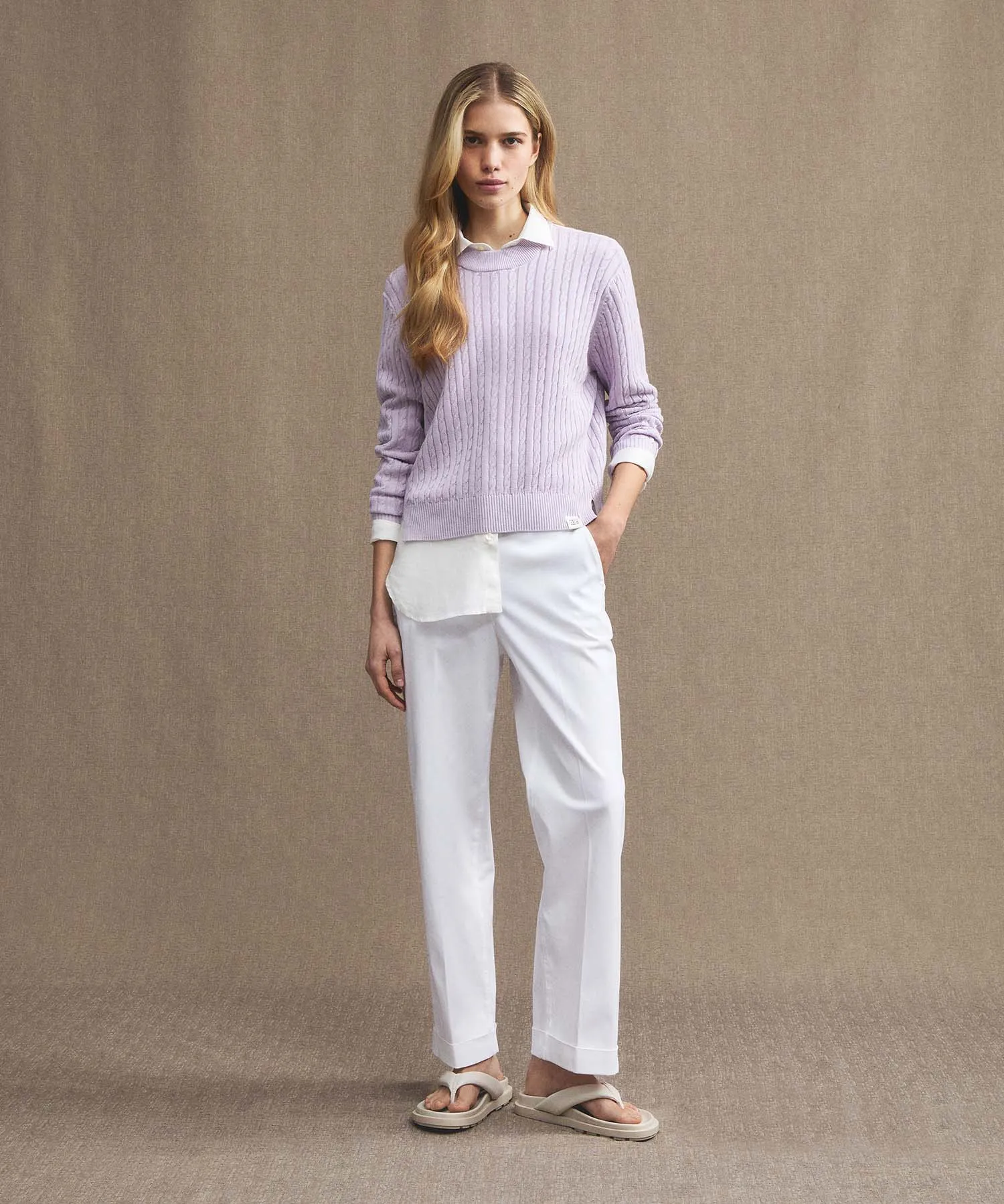Pantaloni in gabardine stretch