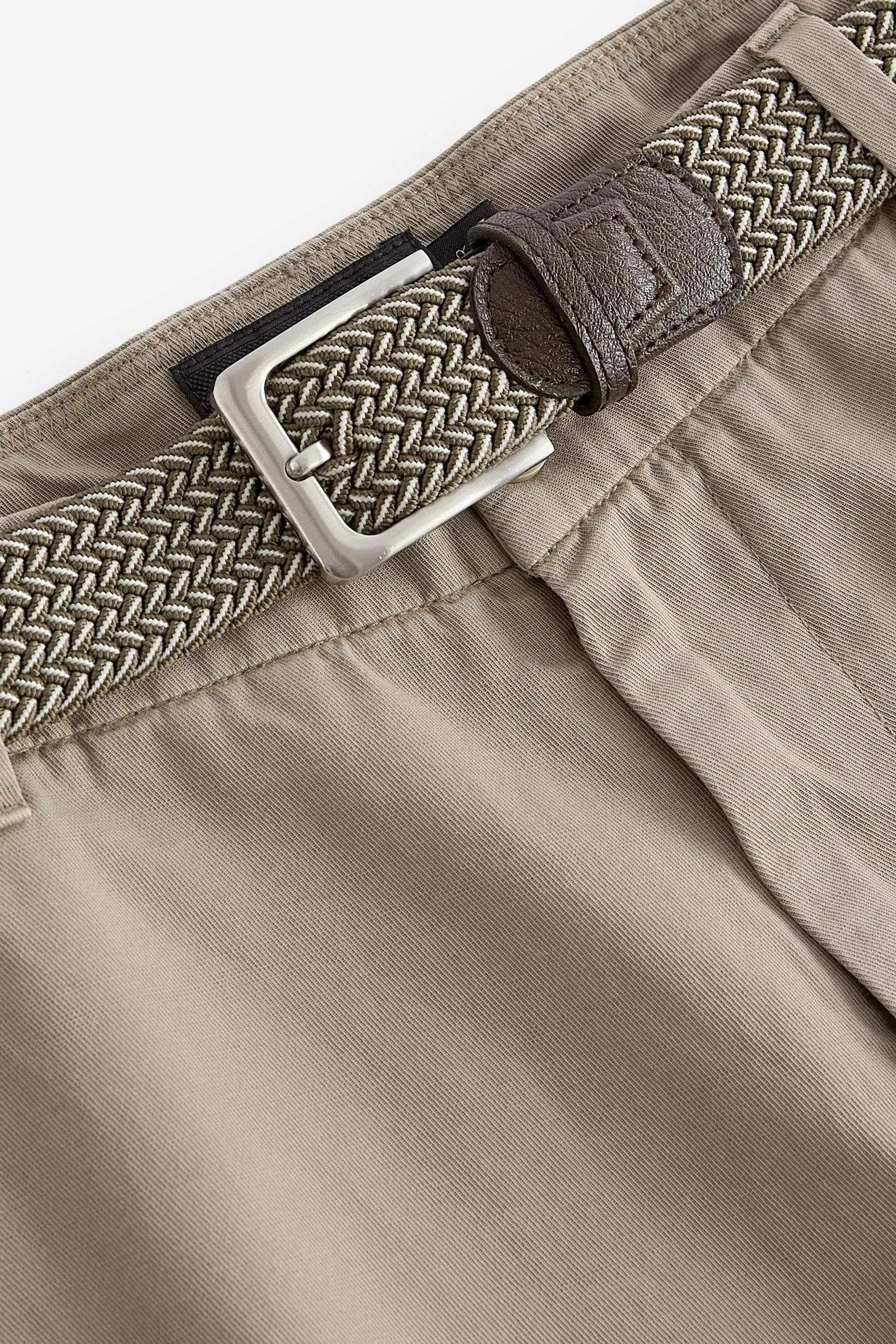 Pantaloni in misto lino con cintura