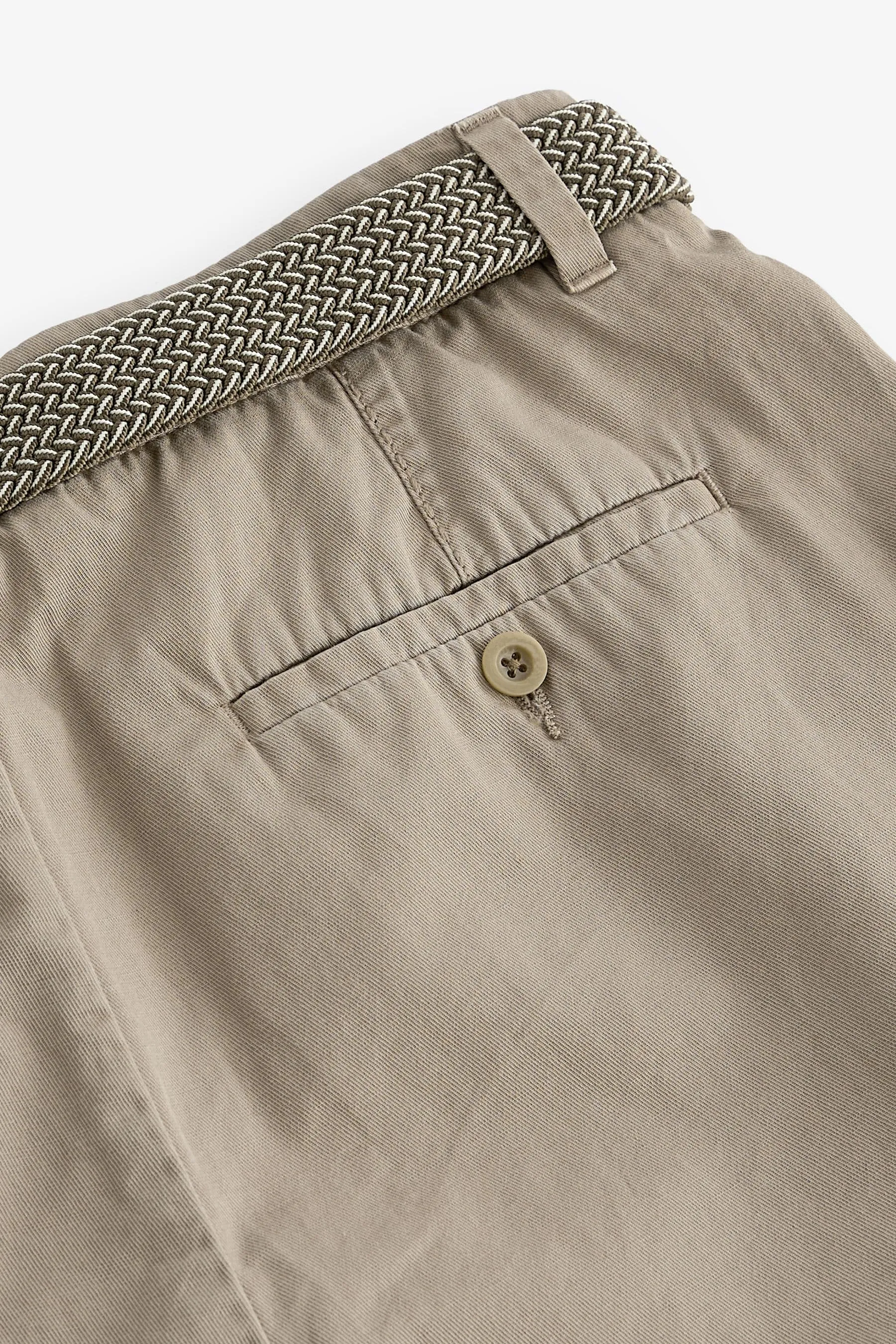 Pantaloni in misto lino con cintura