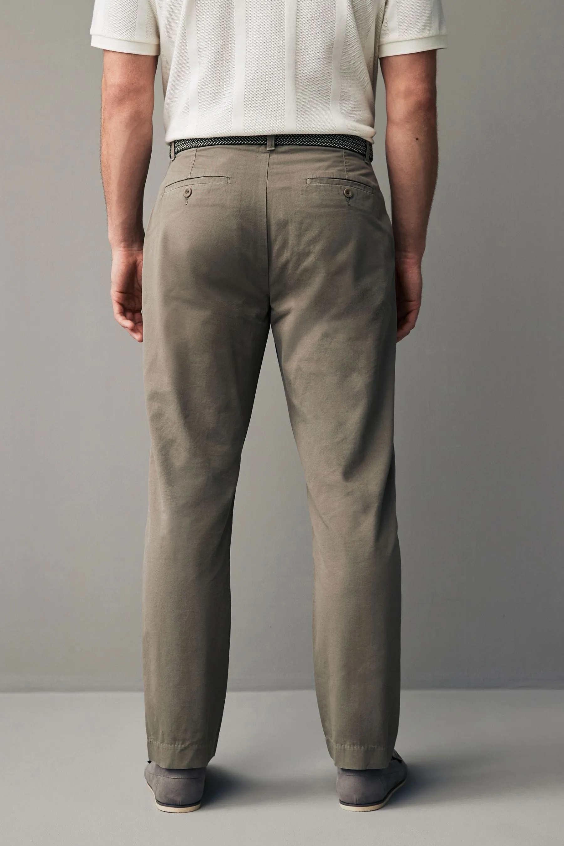 Pantaloni in misto lino con cintura
