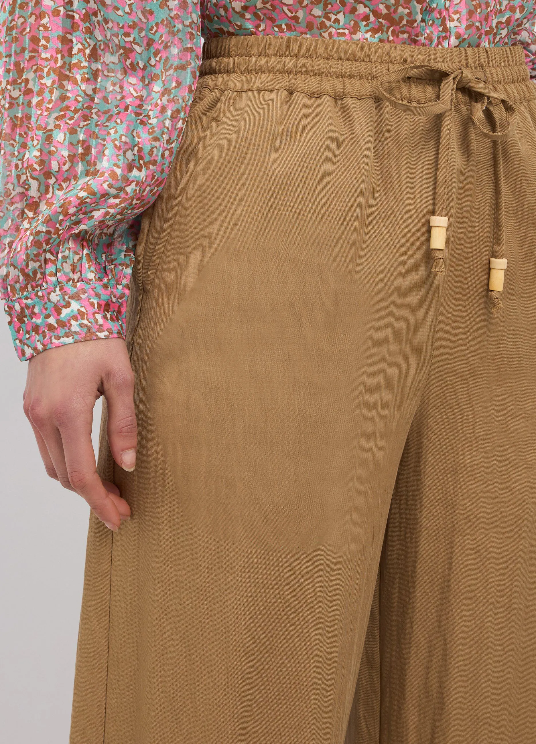 Pantaloni in misto lyocell donna