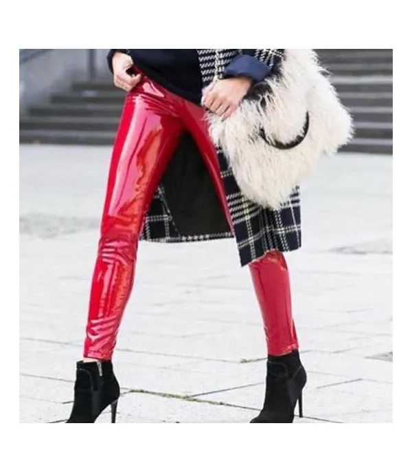 Pantaloni in vinile tigressa