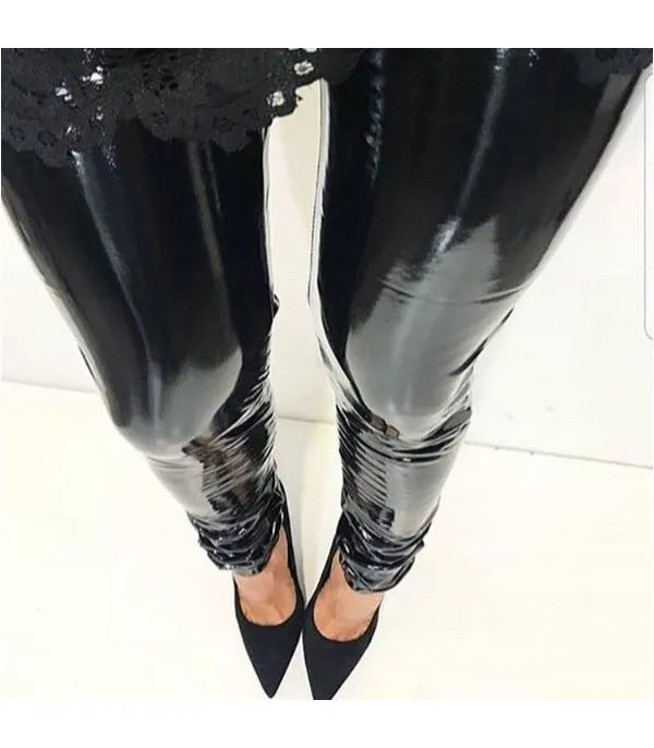 Pantaloni in vinile tigressa