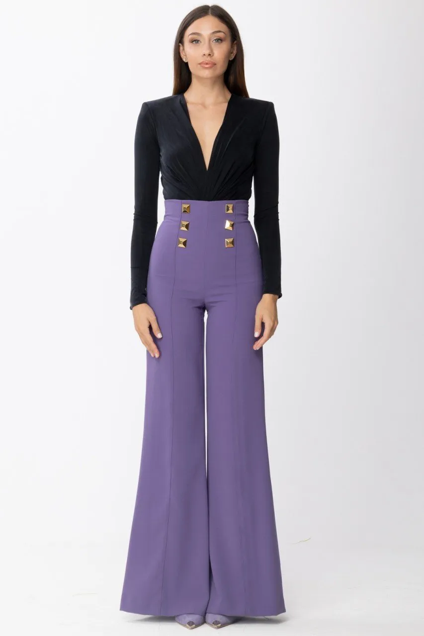 Pantaloni palazzo con maxi borchie Ametista